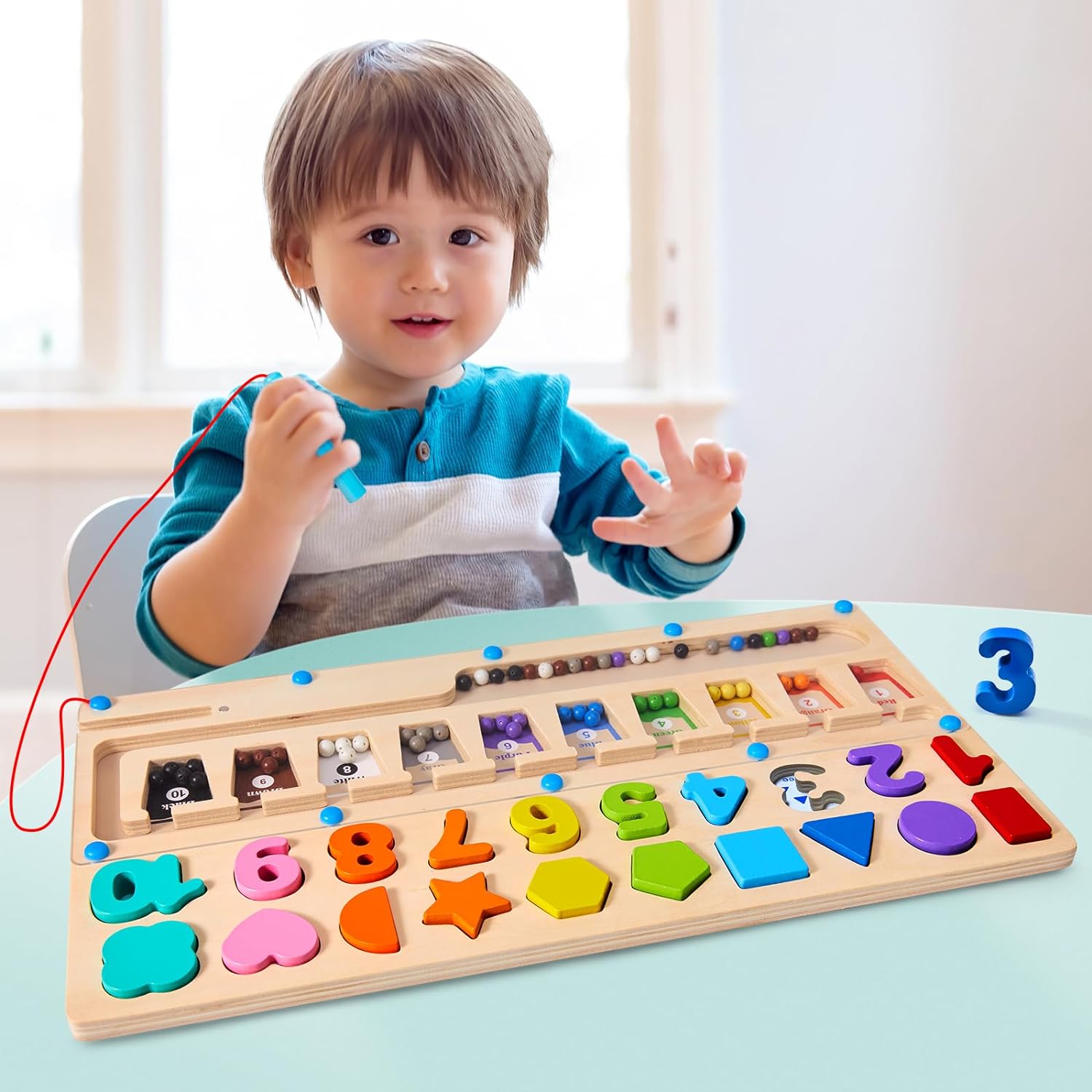 3 in 1 Montessori Toys for 3+ Year Old, Educational Magnetic Color and Number Maze, Shape Number Wooden Puzzle Sorting Toys for Toddlers, Preschool Learning Activities Classroom Must Haves 3 in 1 Montessori Toys for 3+ Year Old, Educational Magnetic Color and Number Maze, Shape Number Wooden Puzzle Sorting Toys for Toddlers, Preschool Learning Activities Classroom Must Haves