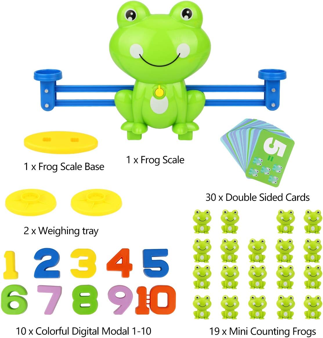 Aitbay Cool Math Game, Valentines for Preschoolers Frog Balance Counting Toys for Boys Girls Educational Number Toy Fun Childrens Gift STEM Learning Age 3+ (63 PCS) Aitbay Cool Math Game, Valentines for Preschoolers Frog Balance Counting Toys for Boys Girls Educational Number Toy Fun Childrens Gift STEM Learning Age 3+ (63 PCS)