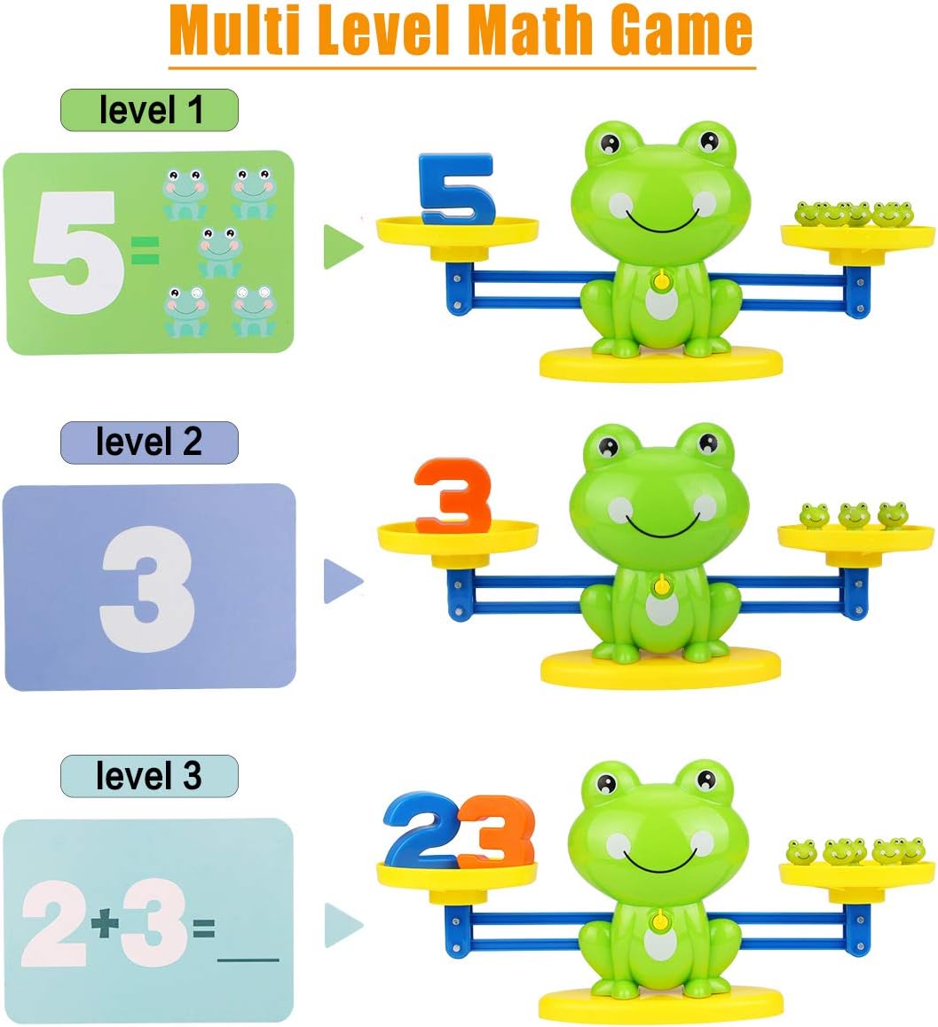 Aitbay Cool Math Game, Valentines for Preschoolers Frog Balance Counting Toys for Boys Girls Educational Number Toy Fun Childrens Gift STEM Learning Age 3+ (63 PCS) Aitbay Cool Math Game, Valentines for Preschoolers Frog Balance Counting Toys for Boys Girls Educational Number Toy Fun Childrens Gift STEM Learning Age 3+ (63 PCS)