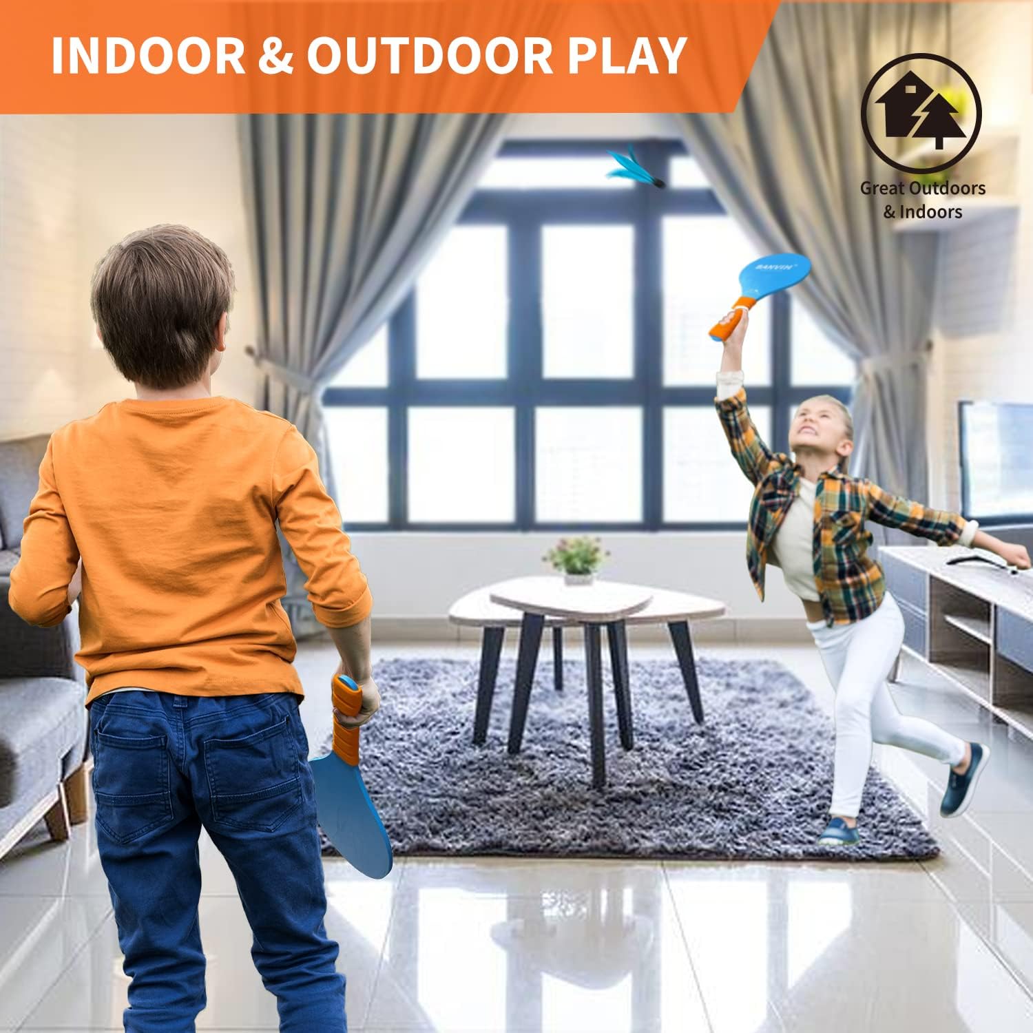 Badminton Set 4 Rackets, Outdoor Paddle Ball Game for Kids, Teens, Adults, and Family, for Beach, Yard, Lawn, Camping, Stocking Stuffers for Men, for Halloween Activities Party Gifts Toys Badminton Set 4 Rackets, Outdoor Paddle Ball Game for Kids, Teens, Adults, and Family, for Beach, Yard, Lawn, Camping, Stocking Stuffers for Men, for Halloween Activities Party Gifts Toys