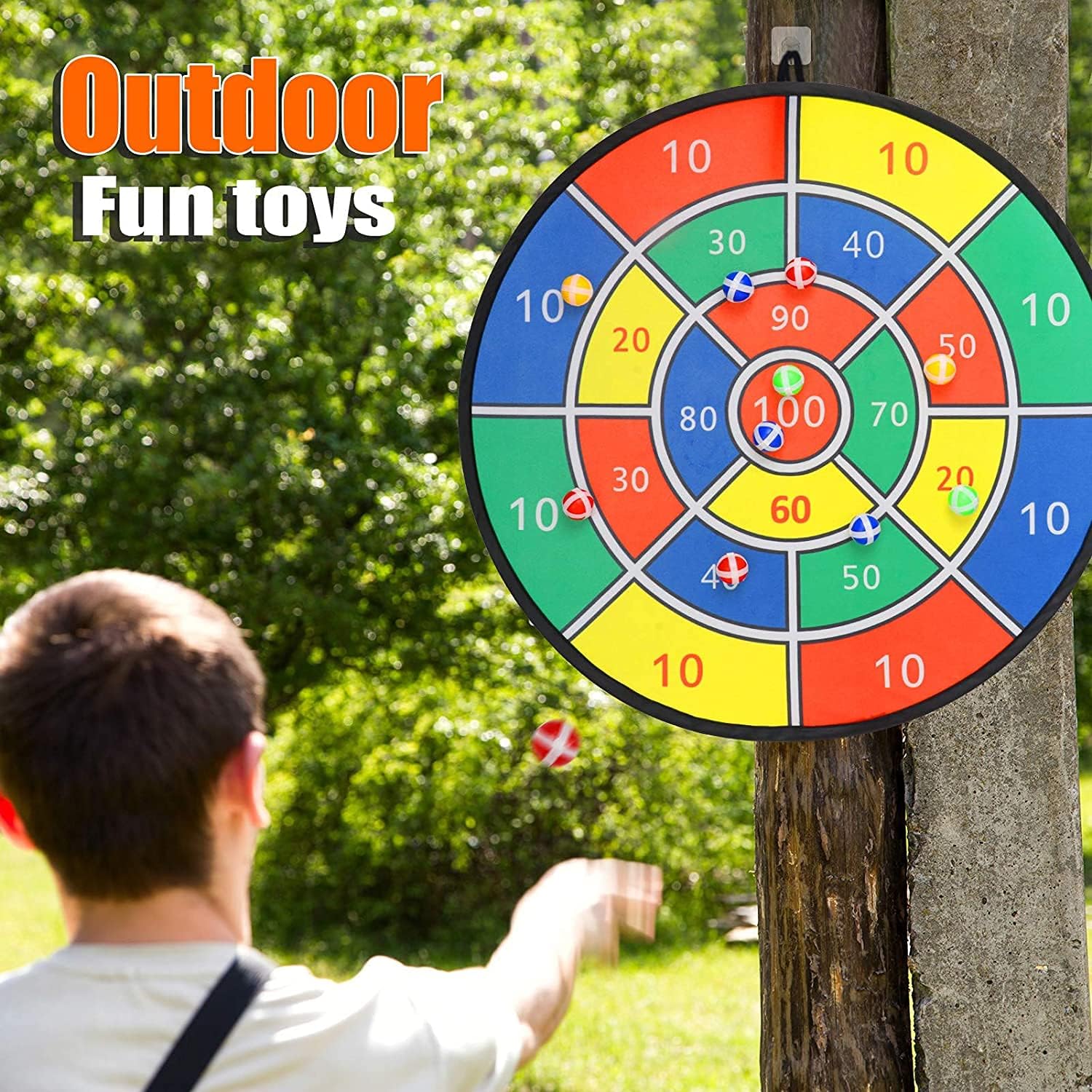 BooTaa 29 Large Dart Board for Kids, Kids Dart Board with Sticky Balls, Boys Toys, Indoor/Sport Outdoor Fun Party Play Game Toys, Birthday Gifts for 3 4 5 6 7 8 9 10 11 12 Year Old Boys Girls