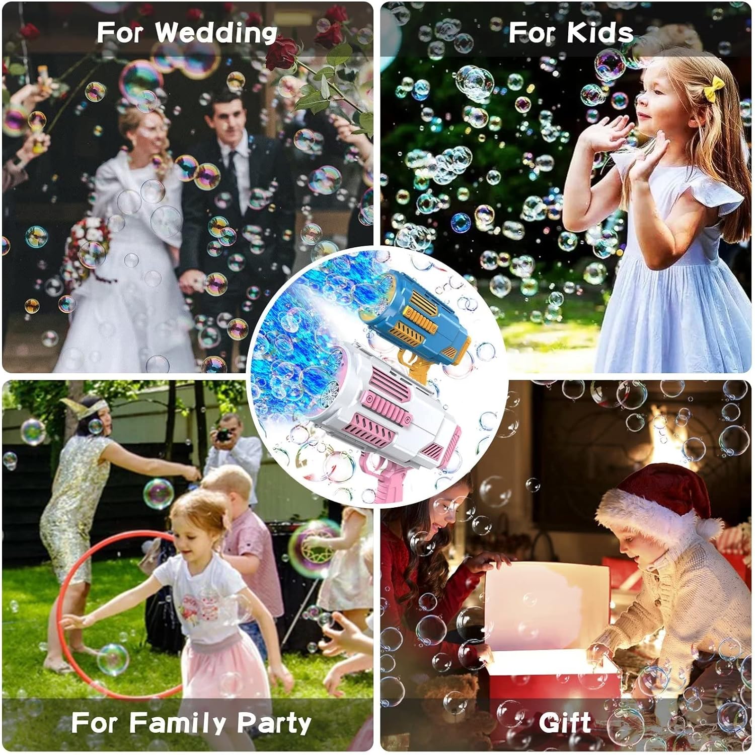 Bubble Machine Gun, Bubbles Kids Toys with Thousands Bubbles and Colorful Lights, Pink Outdoor Toys Wedding Party Fun Gifts for Boys Bubble Machine Gun, Bubbles Kids Toys with Thousands Bubbles and Colorful Lights, Pink Outdoor Toys Wedding Party Fun Gifts for Boys