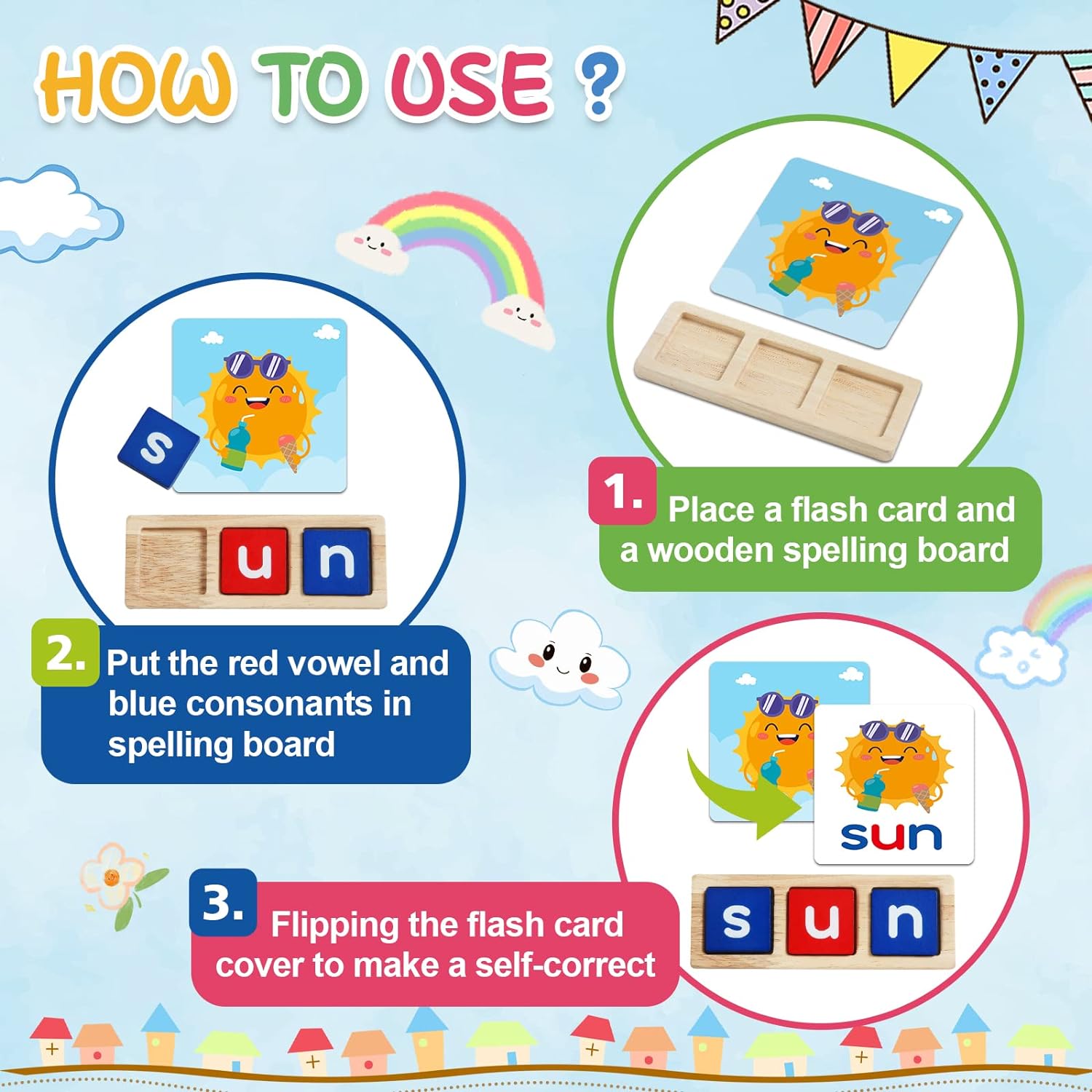 CVC Word Educational Toy Spelling Games, Preschool Toddler Learning Activities, Montessori Learning Toys Gifts for 3 4 5 6 Years Old Kids, 60 Sight Words Flash Cards Alphabet Puzzle for Toddlers CVC Word Educational Toy Spelling Games, Preschool Toddler Learning Activities, Montessori Learning Toys Gifts for 3 4 5 6 Years Old Kids, 60 Sight Words Flash Cards Alphabet Puzzle for Toddlers