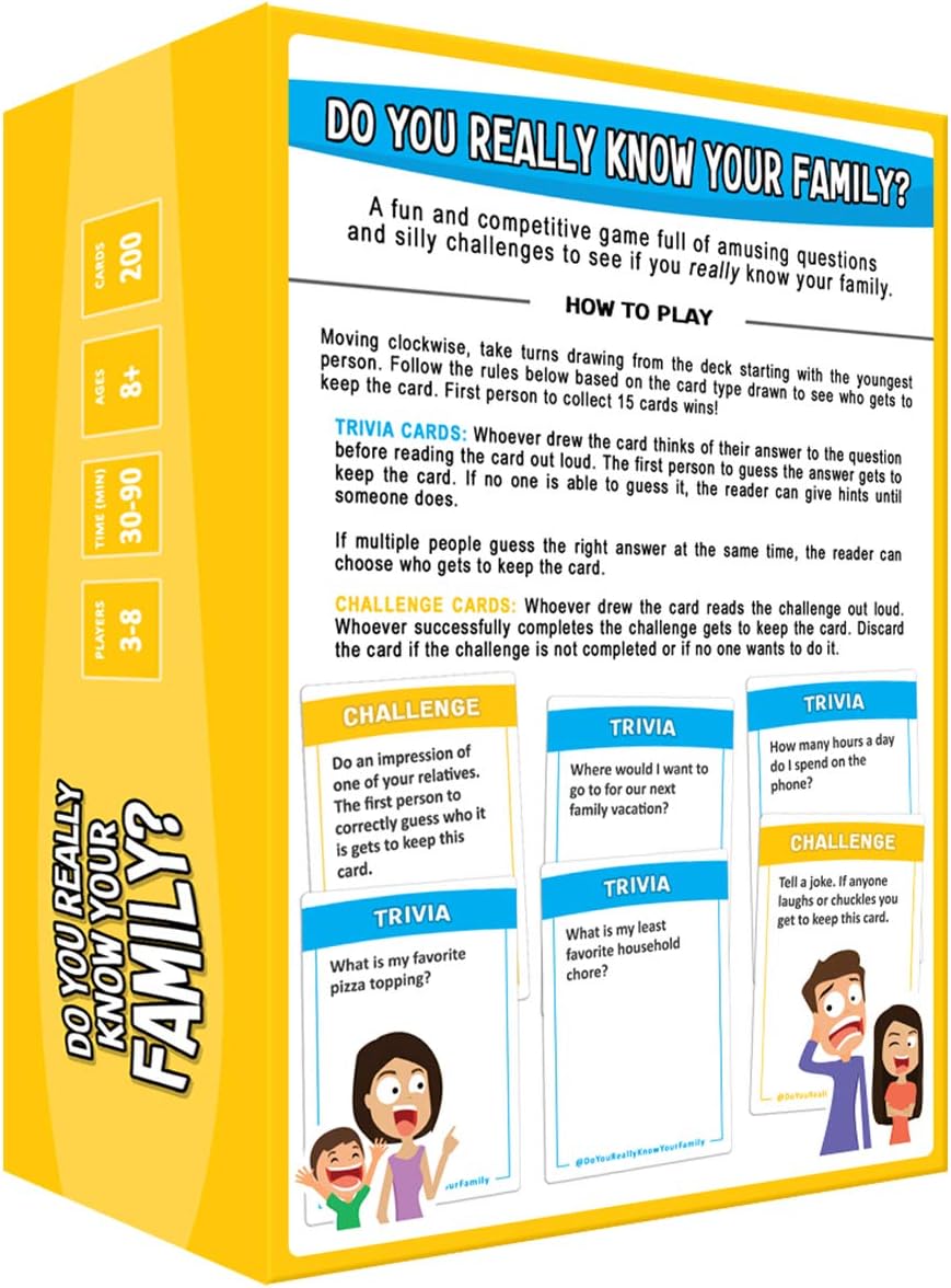 Do You Really Know Your Family? A Fun Family Game Filled with Conversation Starters and Challenges - Great for Kids, Teens and Adults Do You Really Know Your Family? A Fun Family Game Filled with Conversation Starters and Challenges - Great for Kids, Teens and Adults