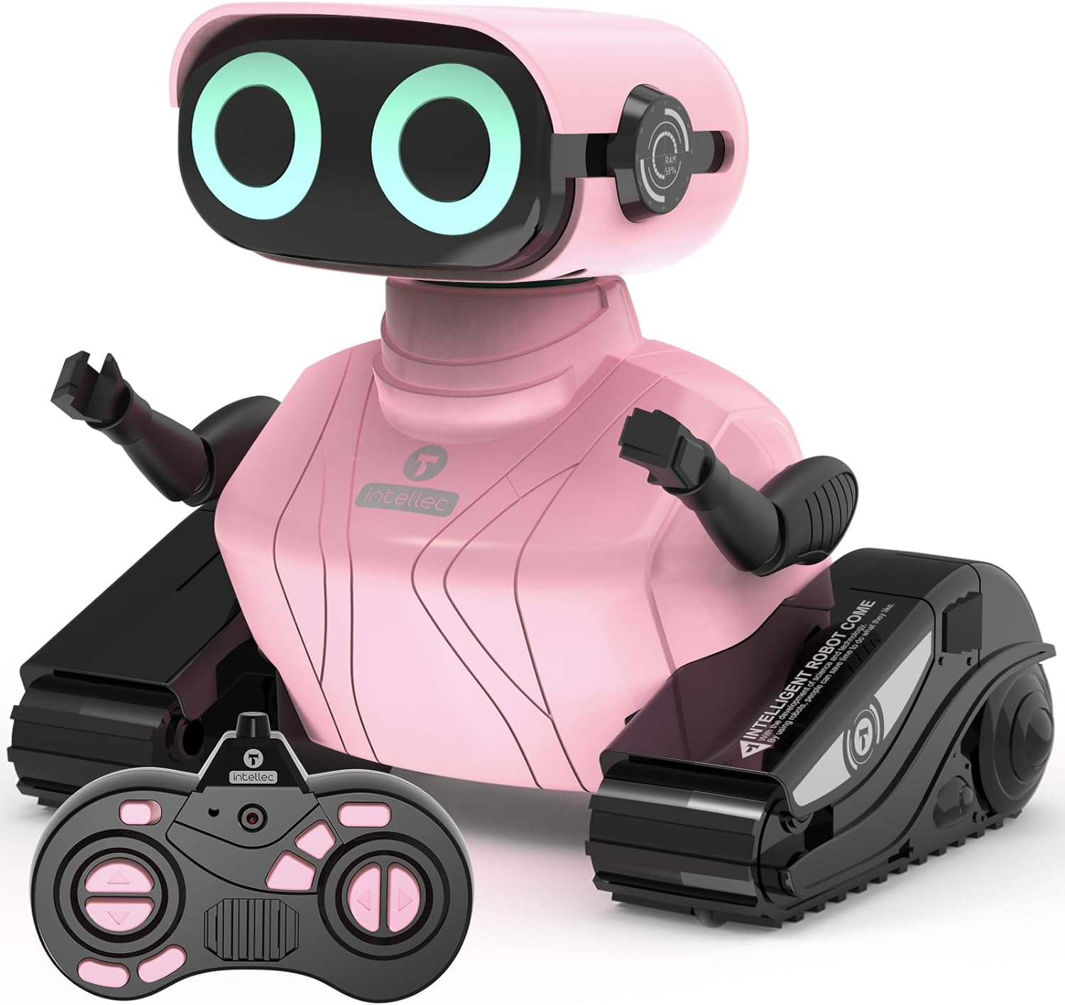 GILOBABY Robot Toys, Remote Control Robot Toy, RC Robots for Kids with LED Eyes, Flexible Head  Arms, Dance Moves and Music, Birthday Gifts for Girls Ages 5+ Years (Pink)