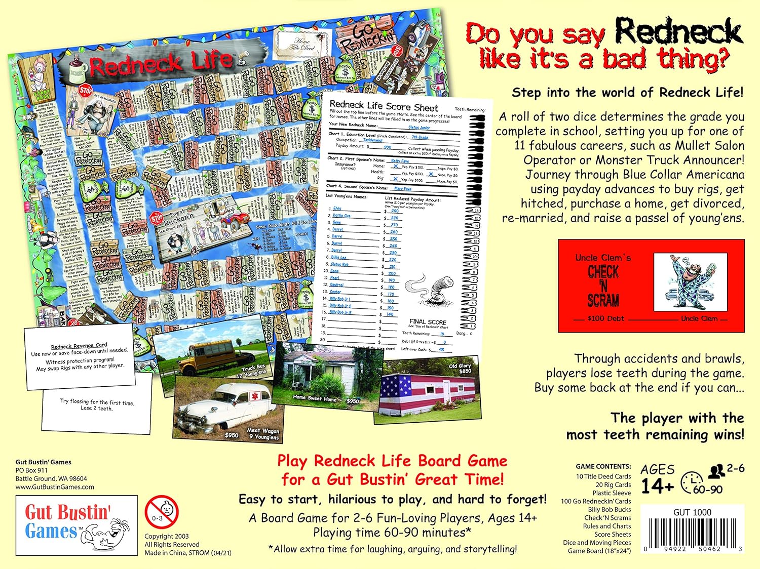Gut Bustin Games Redneck Life Board Game Gut Bustin Games Redneck Life Board Game