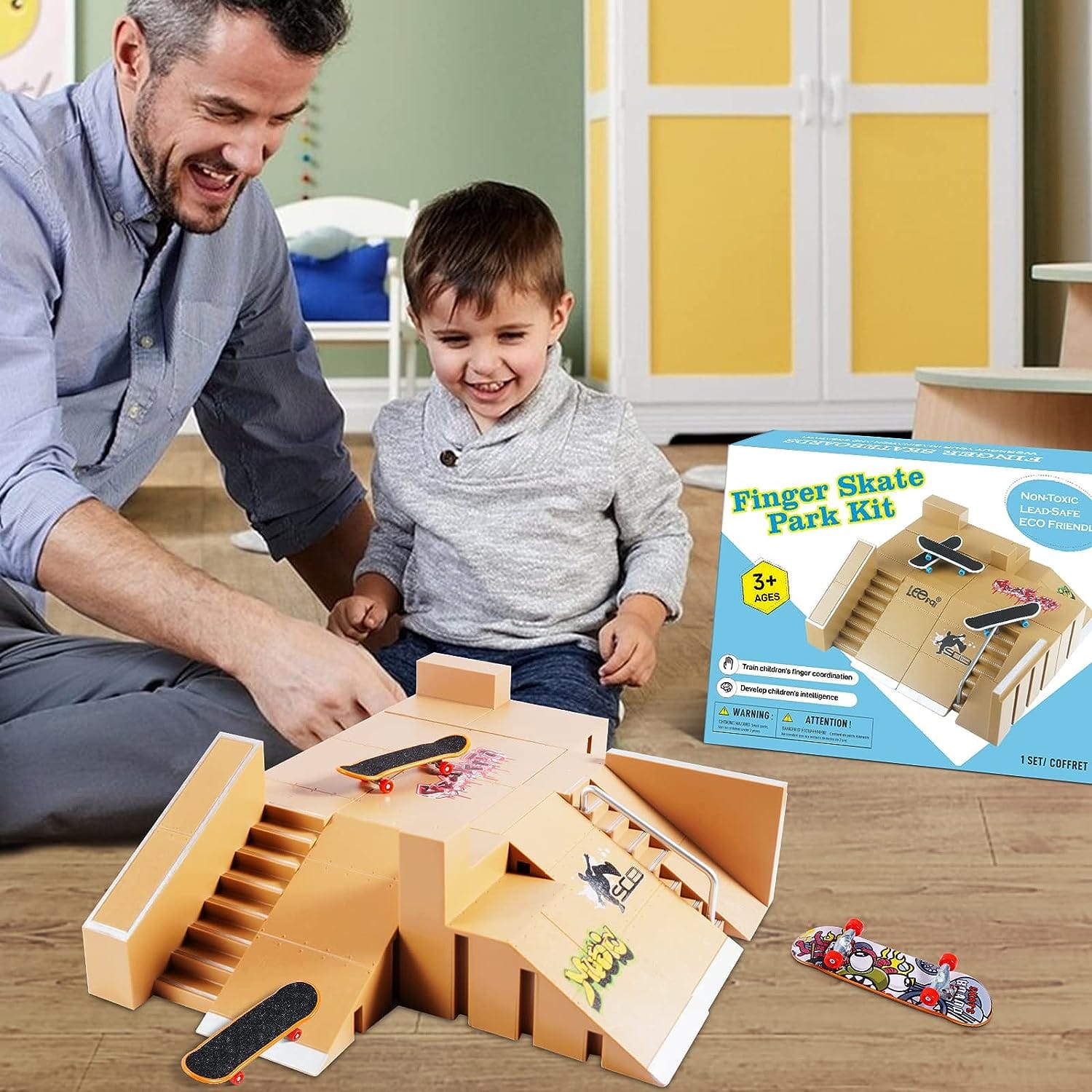 HaileyElijah Fingerboard Skate Park Kit,Skateboard Finger Toys with 3 Finger Skateboards 8 Skatepark Deck Ramp for Boys or Girls Gift, Mini Finger Board Skate Training for Kids Ages 5 and up HaileyElijah Fingerboard Skate Park Kit,Skateboard Finger Toys with 3 Finger Skateboards 8 Skatepark Deck Ramp for Boys or Girls Gift, Mini Finger Board Skate Training for Kids Ages 5 and up