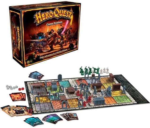 Hasbro Gaming Avalon Hill HeroQuest Game System Tabletop Board Game,Immersive Fantasy Dungeon Crawler Adventure Game for Ages 14 and Up,2-5 Players Hasbro Gaming Avalon Hill HeroQuest Game System Tabletop Board Game,Immersive Fantasy Dungeon Crawler Adventure Game for Ages 14 and Up,2-5 Players