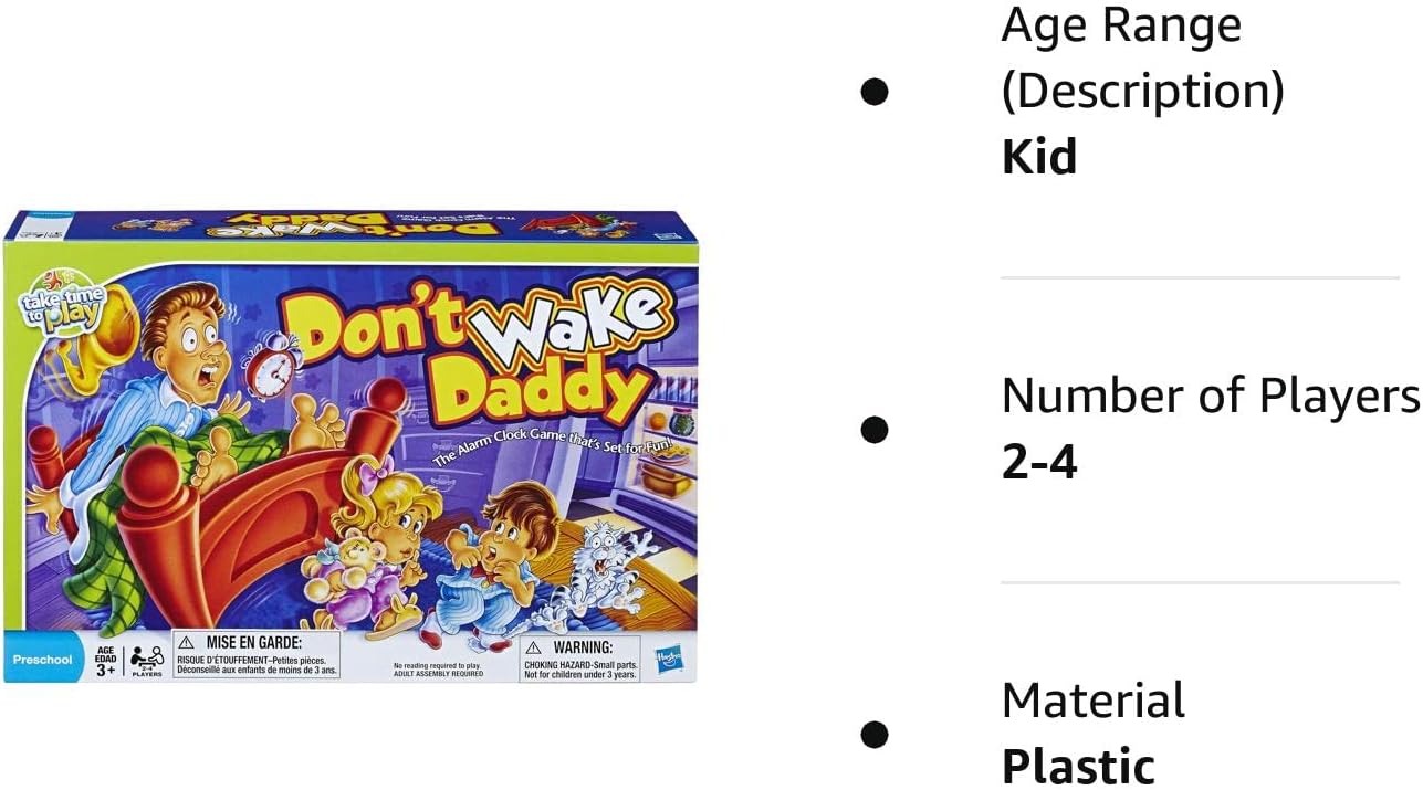 Hasbro Gaming Dont Wake Daddy Preschool Game for Kids Ages 3 and Up (Amazon Exclusive) Hasbro Gaming Dont Wake Daddy Preschool Game for Kids Ages 3 and Up (Amazon Exclusive)