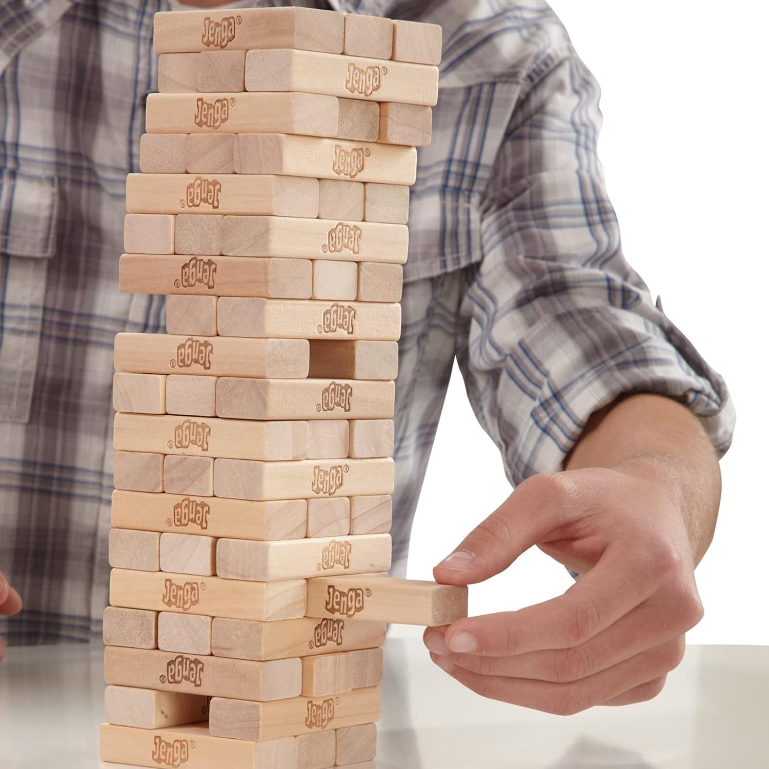 Hasbro Jenga Classic Game with Genuine Hardwood Blocks,Stacking Tower Game for 1 or More Players,Kids Ages 6 and Up Hasbro Jenga Classic Game with Genuine Hardwood Blocks,Stacking Tower Game for 1 or More Players,Kids Ages 6 and Up