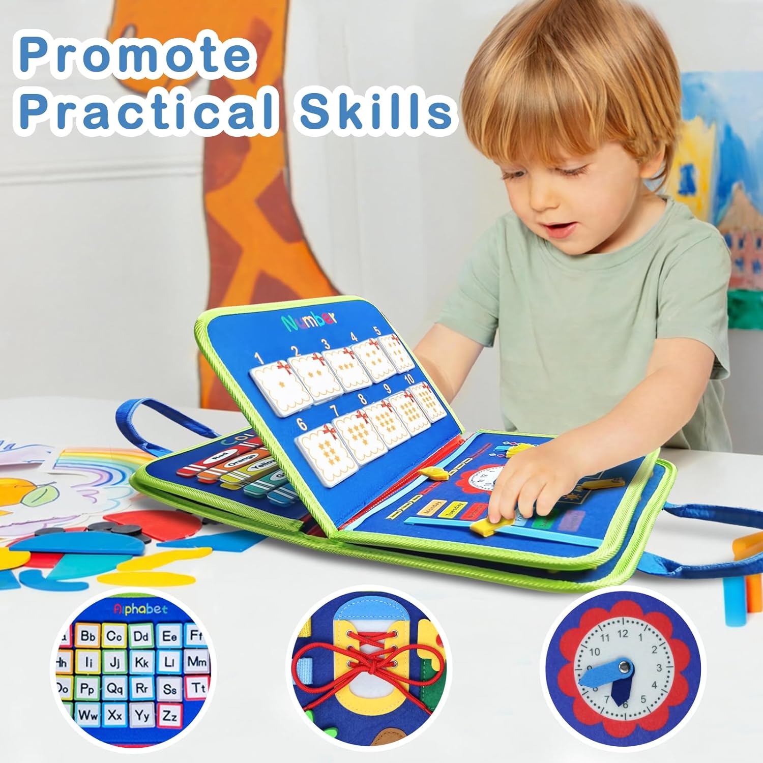 Hi-Tech Busy Board Toys, Busy Book for Toddlers 1-5 Year Old, Montessori Sensory Book Educational Preschool Learning Activities Hi-Tech Busy Board Toys, Busy Book for Toddlers 1-5 Year Old, Montessori Sensory Book Educational Preschool Learning Activities