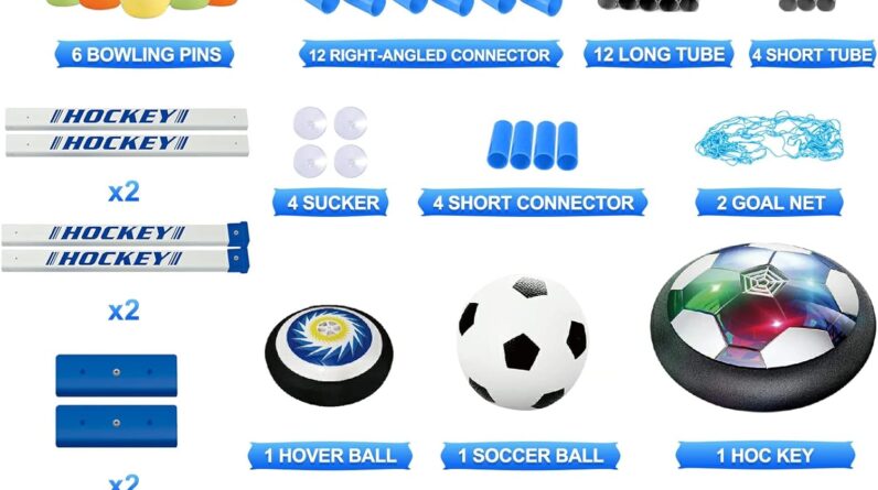 HopeRock Hover Soccer Ball Hockey Bowling Set