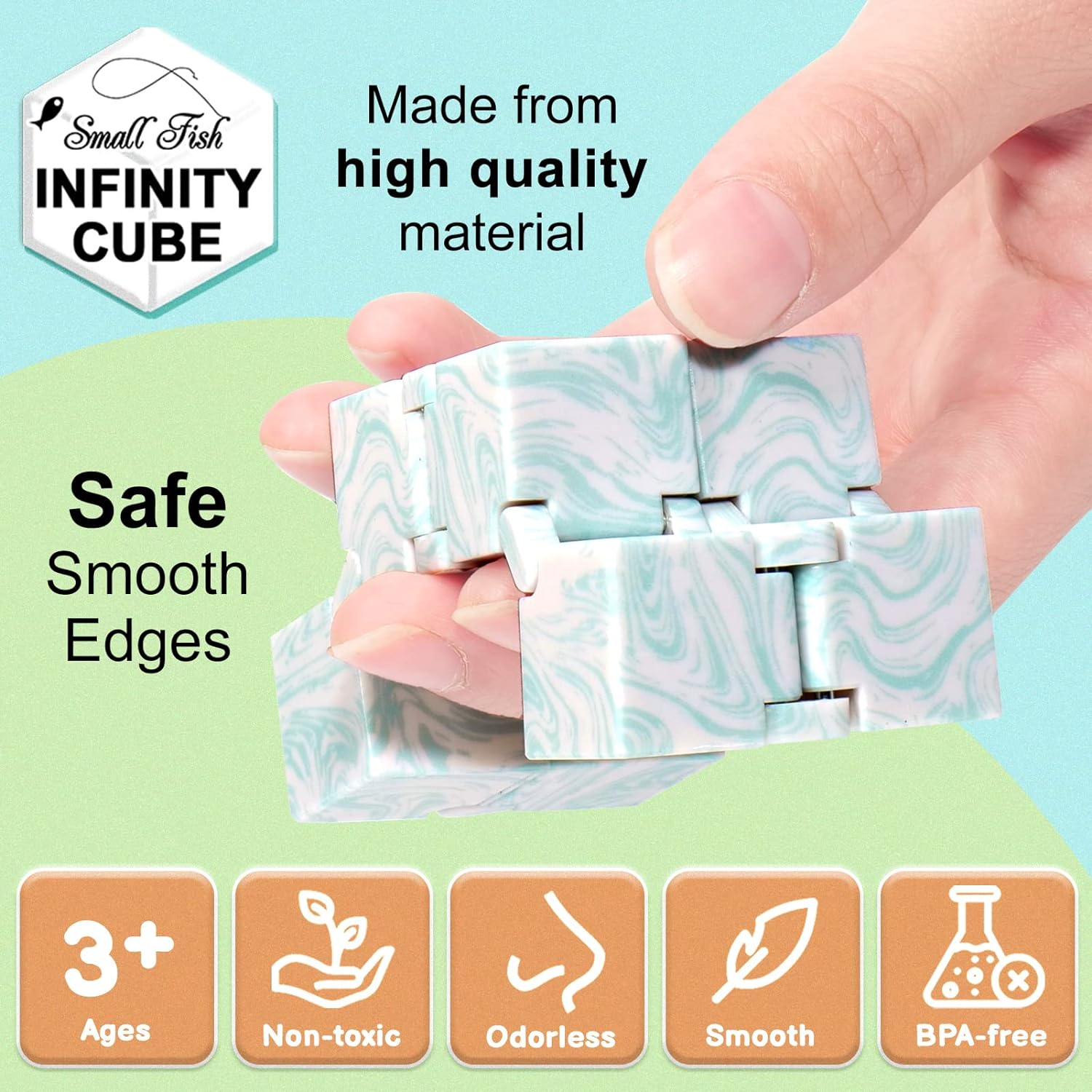 Infinity Cube Fidget Toy, Sensory Tool EDC Fidgeting Game for Kids and Adults, Cool Mini Gadget Best for Stress and Anxiety Relief and Kill Time, Unique Idea That is Light on The Fingers and Hands