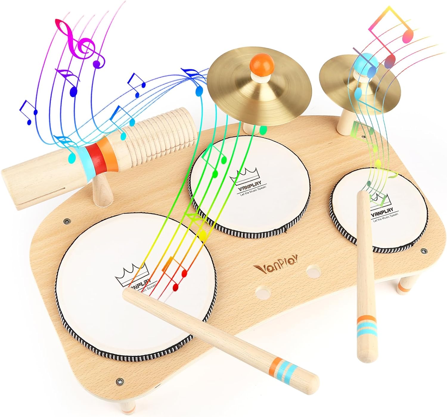 Kids Drum Set for Toddlers, Musical Instruments, Wooden Musical Toys, Montessori Sensory Toys for 3 year old, Gifts for Girls Boys