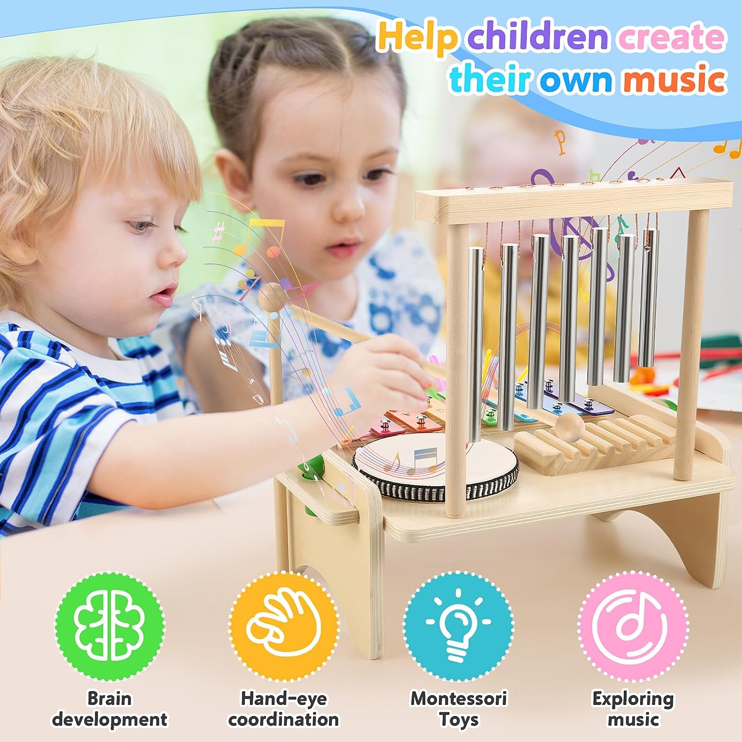 Kids Drum Set,Baby Musical Instrument for Toddler,Wooden Xylophone for Toddlers with Baby Drum Set and Wind Chime,Montessori Musical Instruments Toys for Kids,Musical Toys for Toddlers Birthday Gift Kids Drum Set,Baby Musical Instrument for Toddler,Wooden Xylophone for Toddlers with Baby Drum Set and Wind Chime,Montessori Musical Instruments Toys for Kids,Musical Toys for Toddlers Birthday Gift