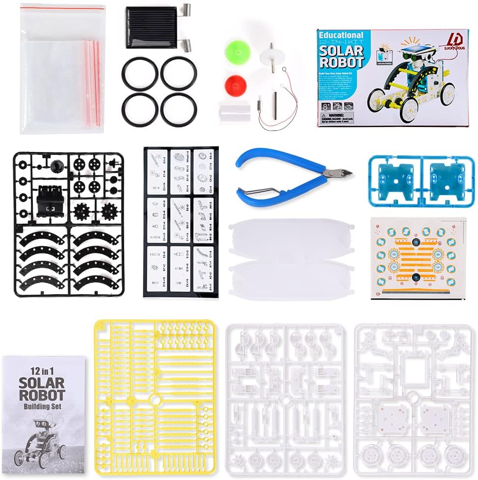 Lucky Doug 12-in-1 STEM Solar Robot Kit Toys Gifts for Kids 8 9 10 11 12 13 Years Old, Educational Building Science Experiment Set Birthday for Kids Boys Girls Lucky Doug 12-in-1 STEM Solar Robot Kit Toys Gifts for Kids 8 9 10 11 12 13 Years Old, Educational Building Science Experiment Set Birthday for Kids Boys Girls