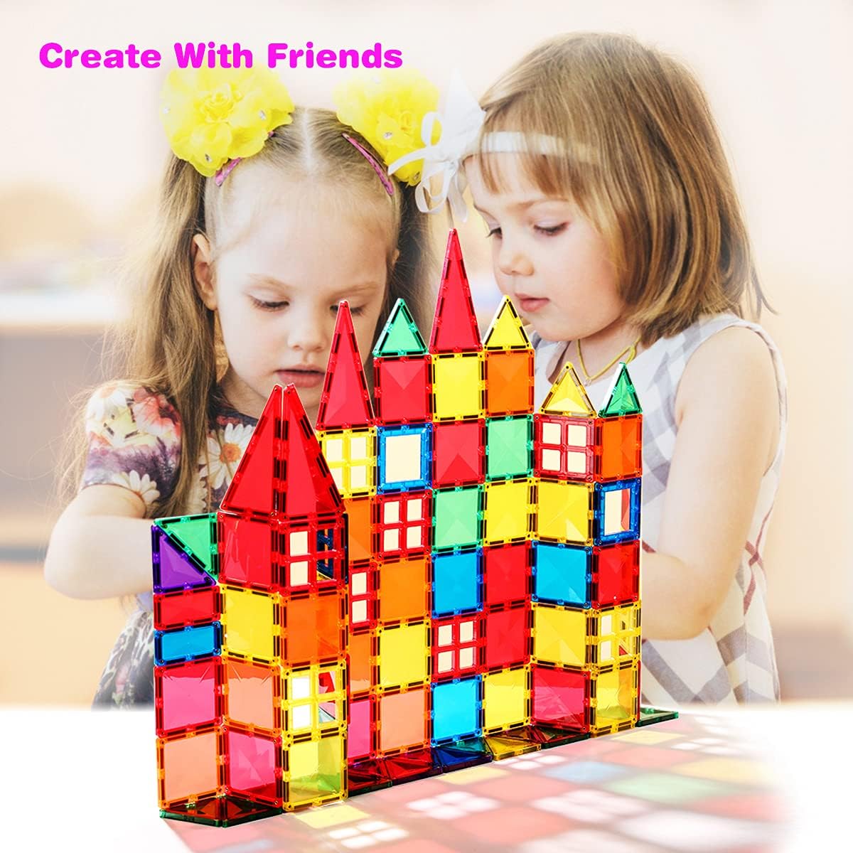 Magnetic Tiles Building Blocks STEM Magnet Blocks Toys for 3+ Year Old Boys and Girls,Educational Toy Gifts for Toddlers Kids Develop Childrens Ability to Observe,Imagine,Practice.