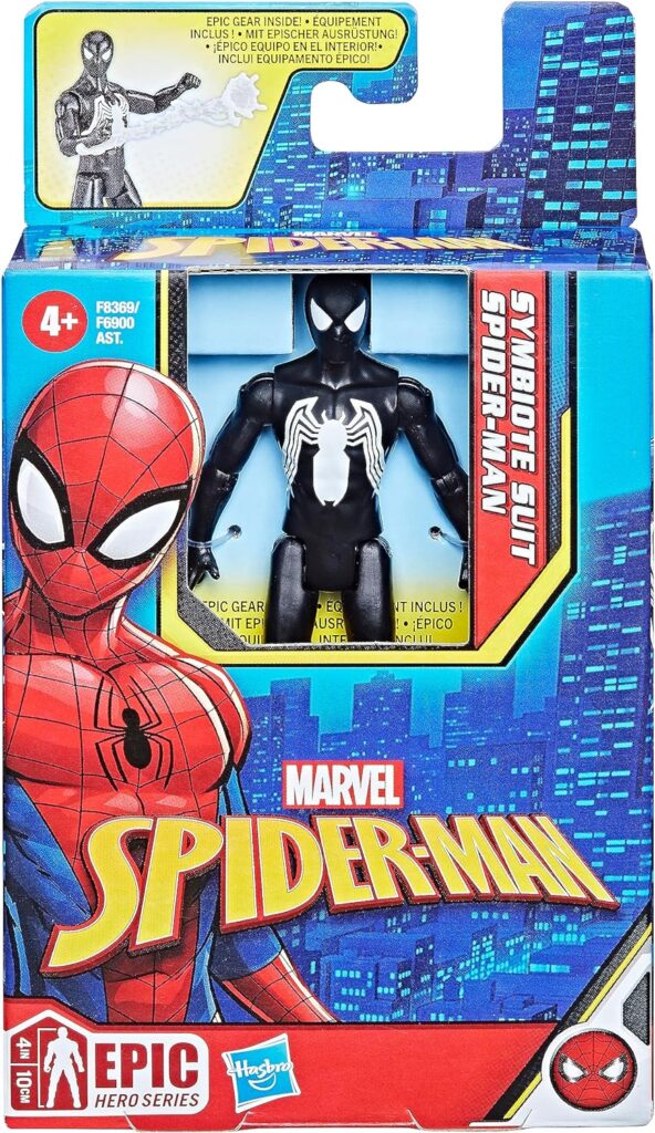 Marvel Spider-Man Epic Hero Series Symbiote Suit Spider-Man Action Figure, 4-Inch, with Accessory, Action Figures for Kids Ages 4 and Up : Toys Games