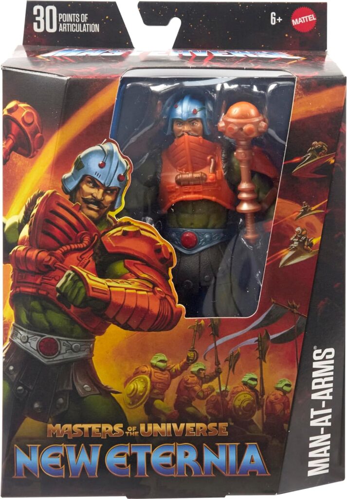 Masters of the Universe Masterverse New Eternia Man-At-Arms Action Figure, 30 Articulations, Swappable Head, Hands Mace, MOTU Toy Masters of the Universe Masterverse New Eternia Man-At-Arms Action Figure, 30 Articulations, Swappable Head, Hands Mace, MOTU Toy