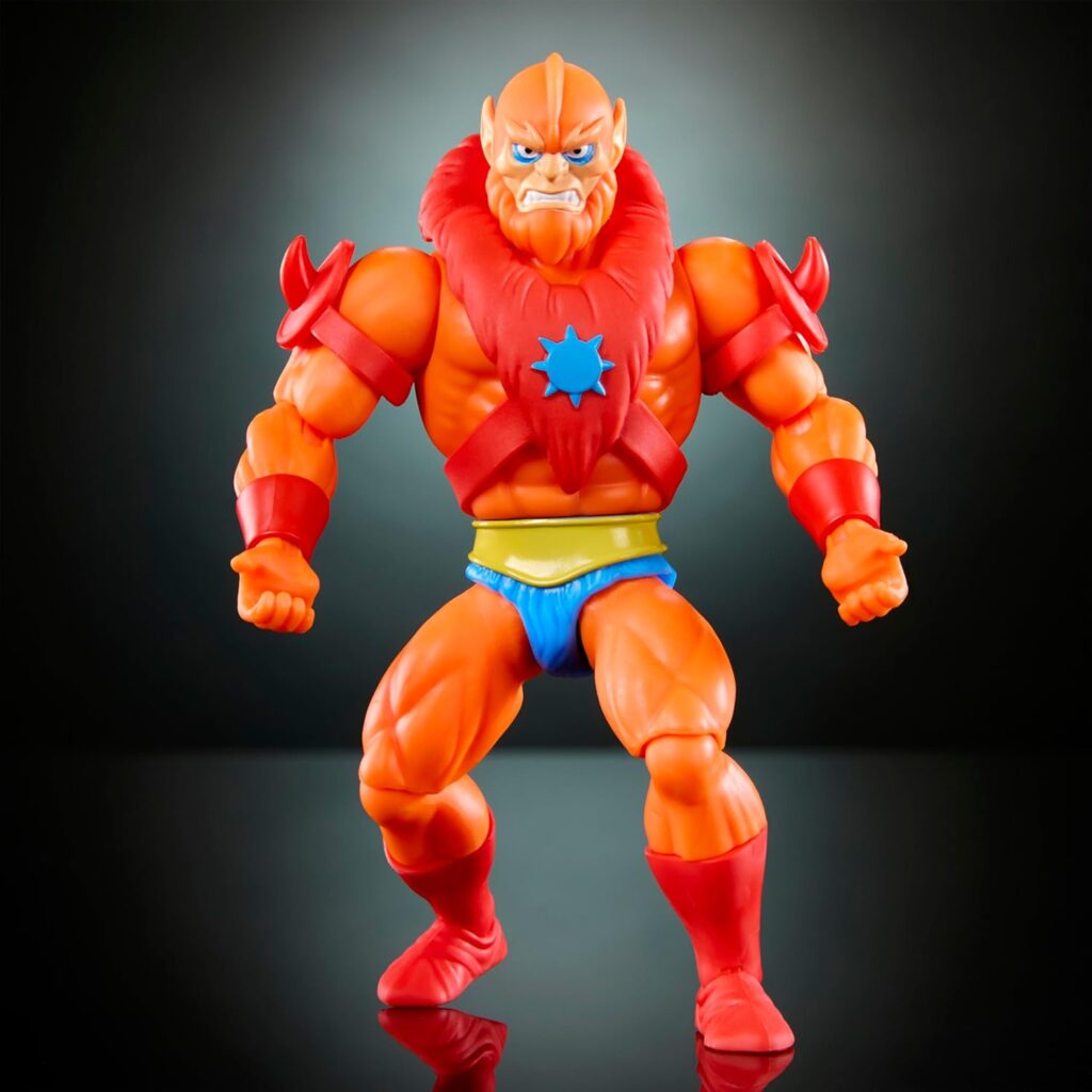 ​Masters of the Universe Origins Toy, Cartoon Collection Beast Man Action Figure, 5.5-inch Scale Villain with Removable Armor Whip