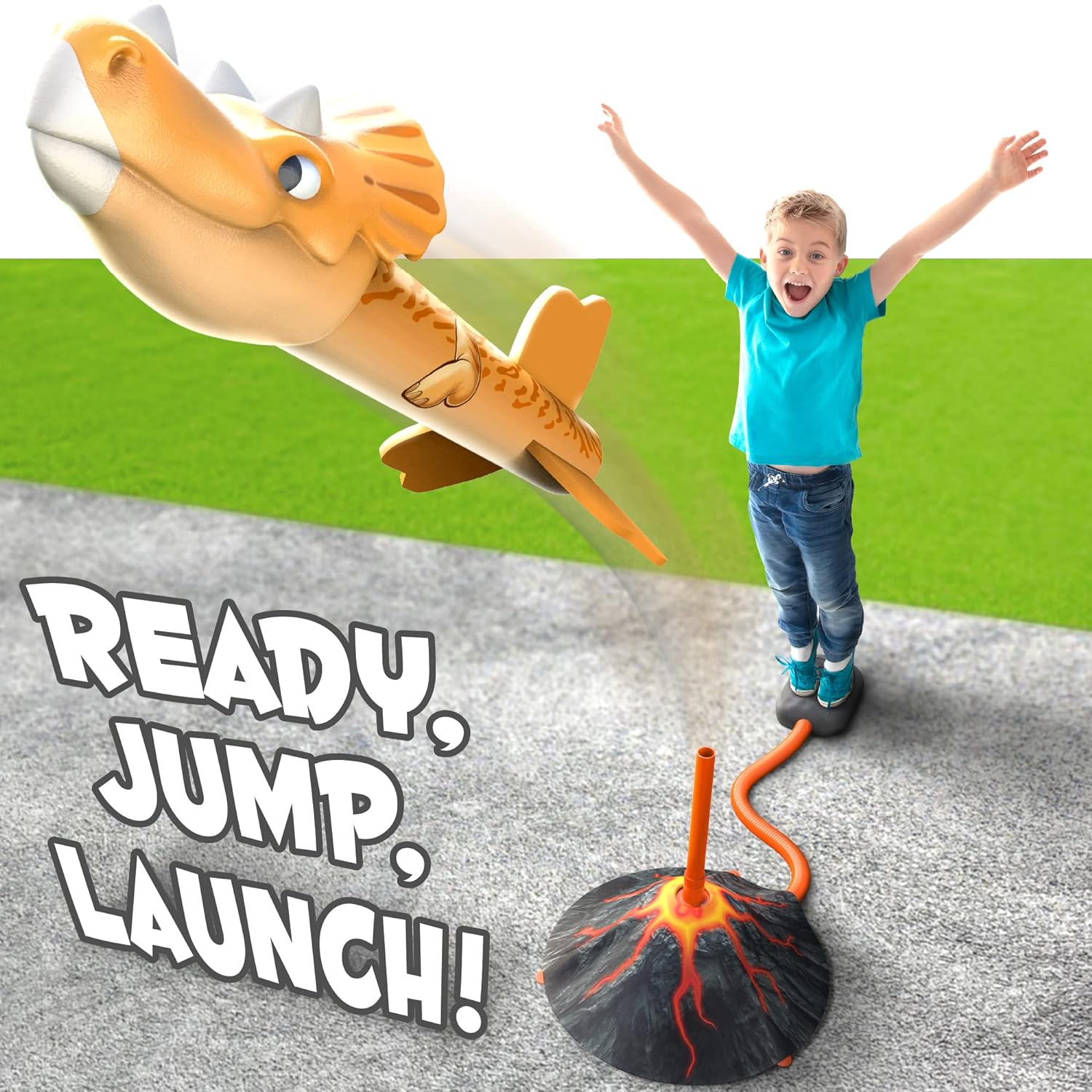 MindSprout Dino Blasters, Rocket Launcher for Kids - Launch up to 100 ft. Birthday Gift, for Boys  Girls Age 3, 4, 5, 6, 7, Years Old - Outdoor Toys, Family Fun, Dinosaur Toy, Kids Toys