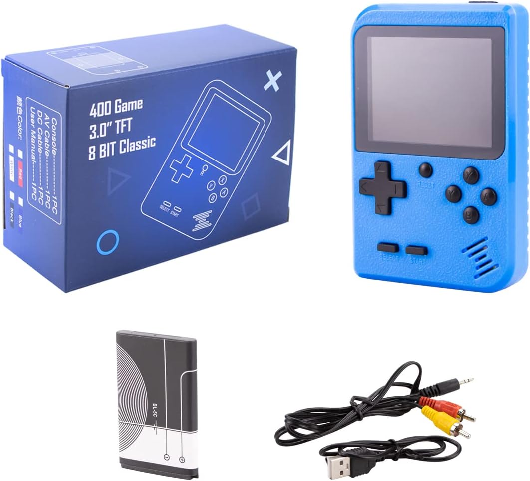 Mini Handheld Game Console for Kids with 400 Classic Retro Games, 1020mAh Rechargeable Battery, 2.8 Inch Screen, Birthday Game Toy for Boy Girl (Blue) : Toys  Games