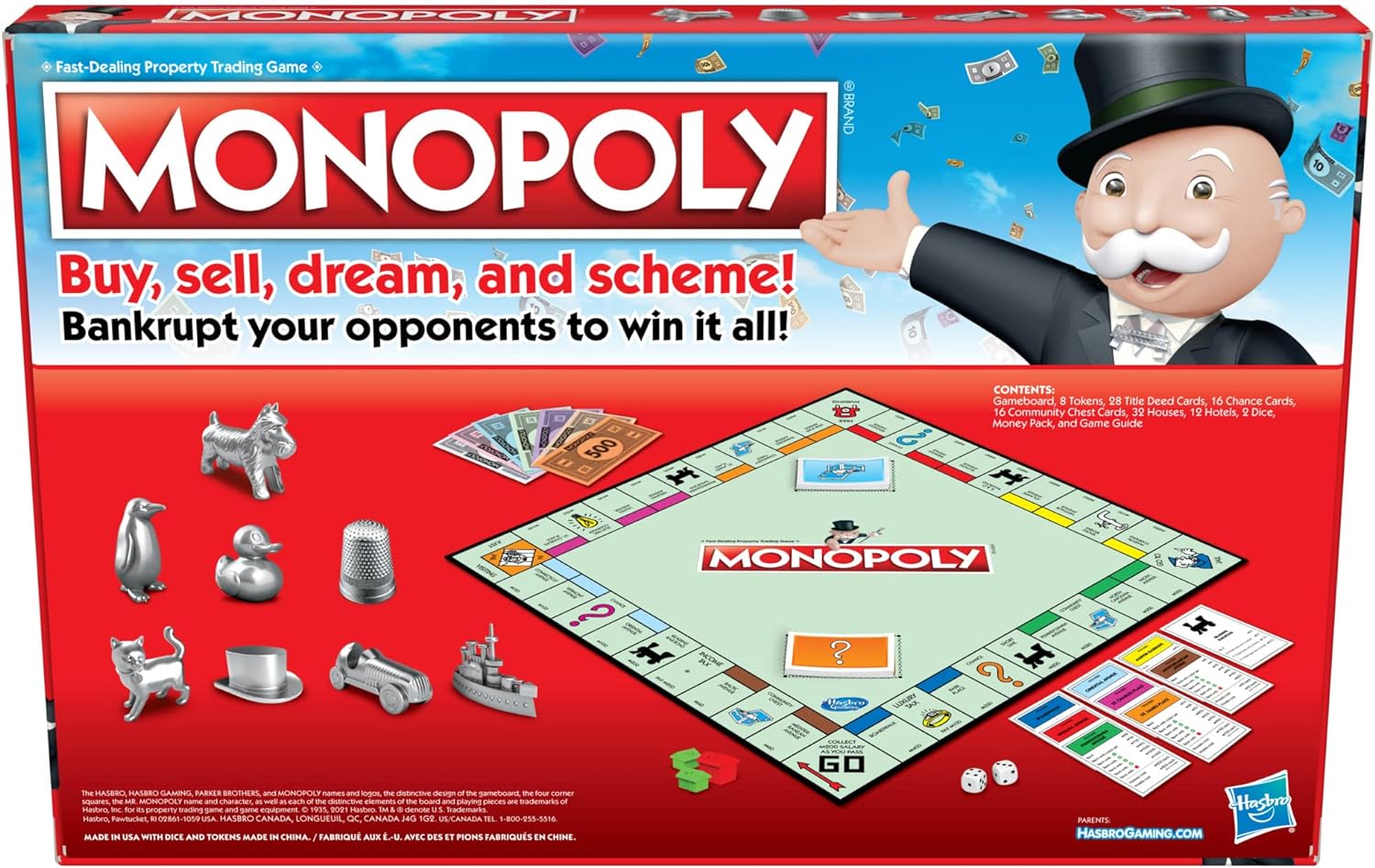 Monopoly Game, Family Board Games for 2 to 6 Players Kids Ages 8 and Up, Includes 8 Tokens (Token Vote Edition) Monopoly Game, Family Board Games for 2 to 6 Players Kids Ages 8 and Up, Includes 8 Tokens (Token Vote Edition)