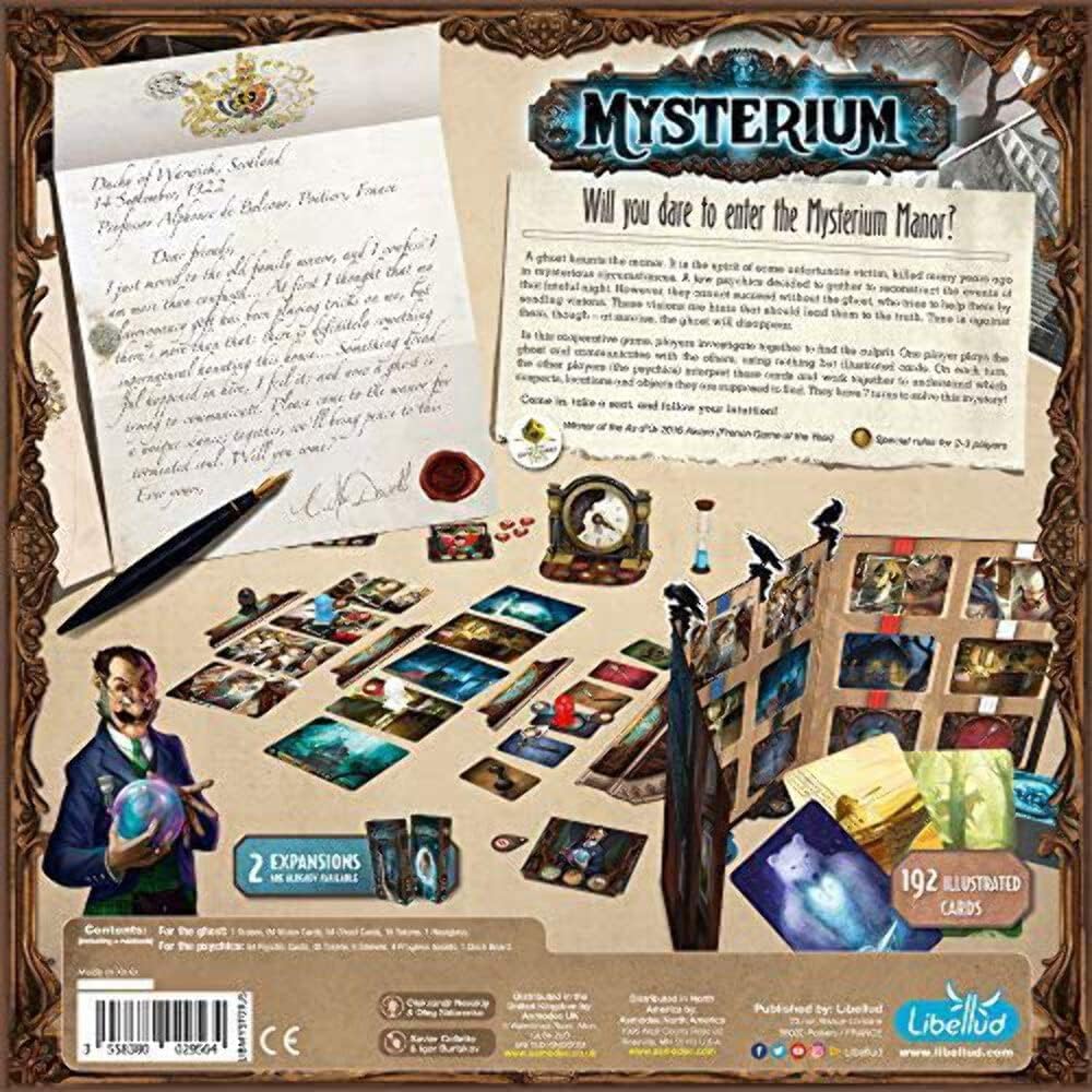 Mysterium Board Game (Base Game) - Enigmatic Cooperative Mystery Game with Ghostly Intrigue, Fun for Family Game Night, Ages 10+, 2-7 Players, 45 Minute Playtime, Made by Libellud Mysterium Board Game (Base Game) - Enigmatic Cooperative Mystery Game with Ghostly Intrigue, Fun for Family Game Night, Ages 10+, 2-7 Players, 45 Minute Playtime, Made by Libellud