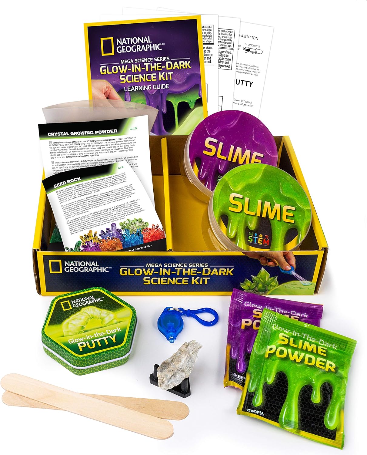 NATIONAL GEOGRAPHIC Earth Science Kit - Over 15 Science Experiments for Kids, Crystal Growing Kit, Volcano Science Kit, Dig Kits Gemstones, STEM Project Toy for Boys and Girls (Amazon Exclusive)