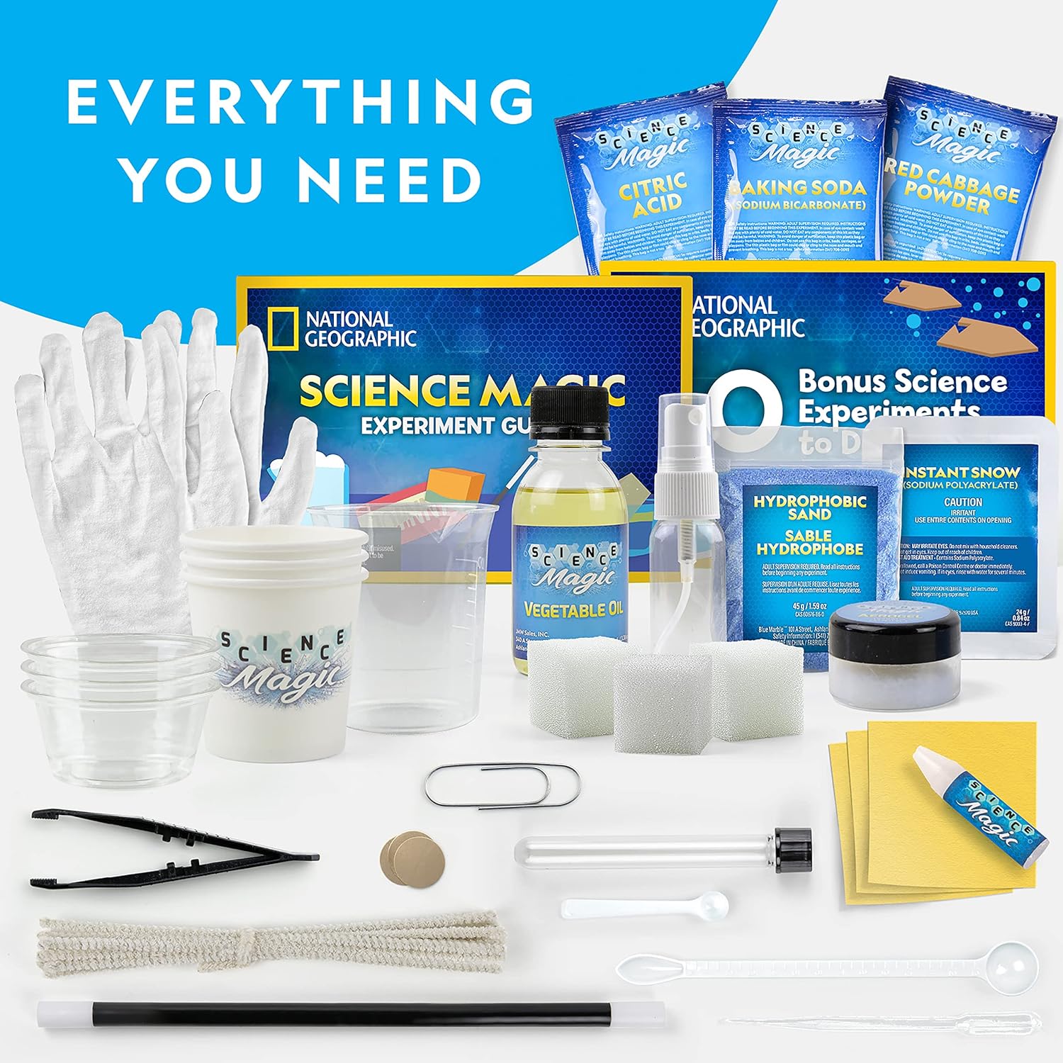 NATIONAL GEOGRAPHIC Science Magic Kit – Science Kit for Kids with 50 Unique Experiments and Magic Tricks, Chemistry Set and STEM Project, A Great Gift for Boys and Girls (Amazon Exclusive) : Toys Games