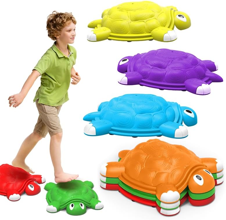 OCHIDO Stepping Stones for Kids Gifts 3 4 5 6 7+ Year Old,6 Pcs Turtle Balance Stepping Stones Coordination Skills Obstacle Courses Sensory Toys for Toddlers Ages 3 4 5,Outdoor/Indoor Play Kids Gift : Toys  Games