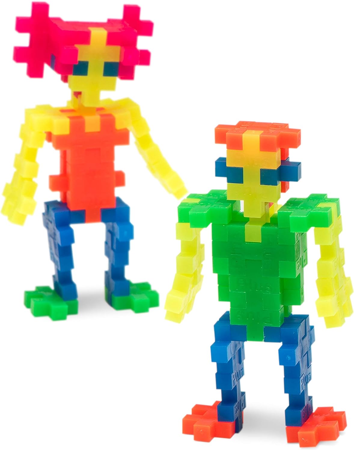 PLUS PLUS - Open Play Set - 7,000 Piece in Storage Tub - Basic, Neon, Pastel Color Mix - Construction Building Stem Toy, Interlocking Mini Puzzle Blocks for Kids