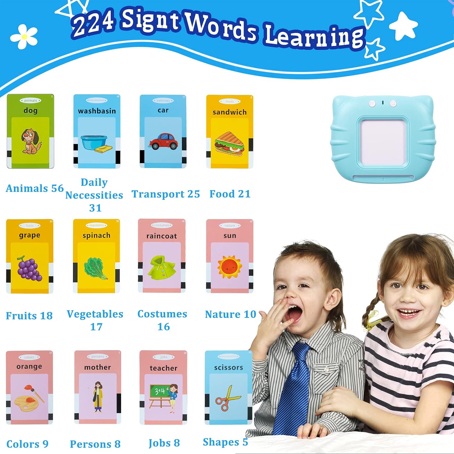 QuTZ Toddler Toys for 2 3 4 5 Year Old Boys and Girls, Autism Sensory Toys for Autistic Children, Learning Montessori Toys, Speech Therapy Toys, 224 Sight Words Talking Flash Cards : Toys Games QuTZ Toddler Toys for 2 3 4 5 Year Old Boys and Girls, Autism Sensory Toys for Autistic Children, Learning Montessori Toys, Speech Therapy Toys, 224 Sight Words Talking Flash Cards : Toys Games