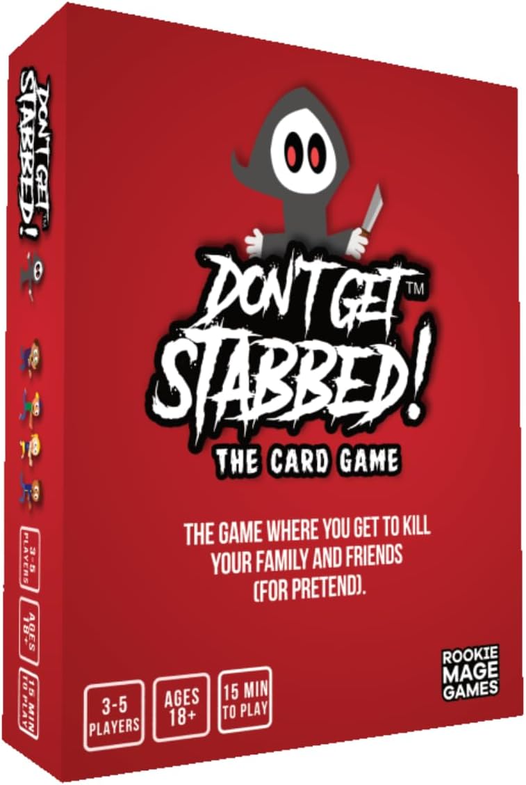 Rookie Mage Games Dont Get Stabbed!: The Party Game Where You Get to Kill Your Family and Friends (for Pretend). Exciting Adult Card Game for Horror Movie Fans! Rookie Mage Games Dont Get Stabbed!: The Party Game Where You Get to Kill Your Family and Friends (for Pretend). Exciting Adult Card Game for Horror Movie Fans!