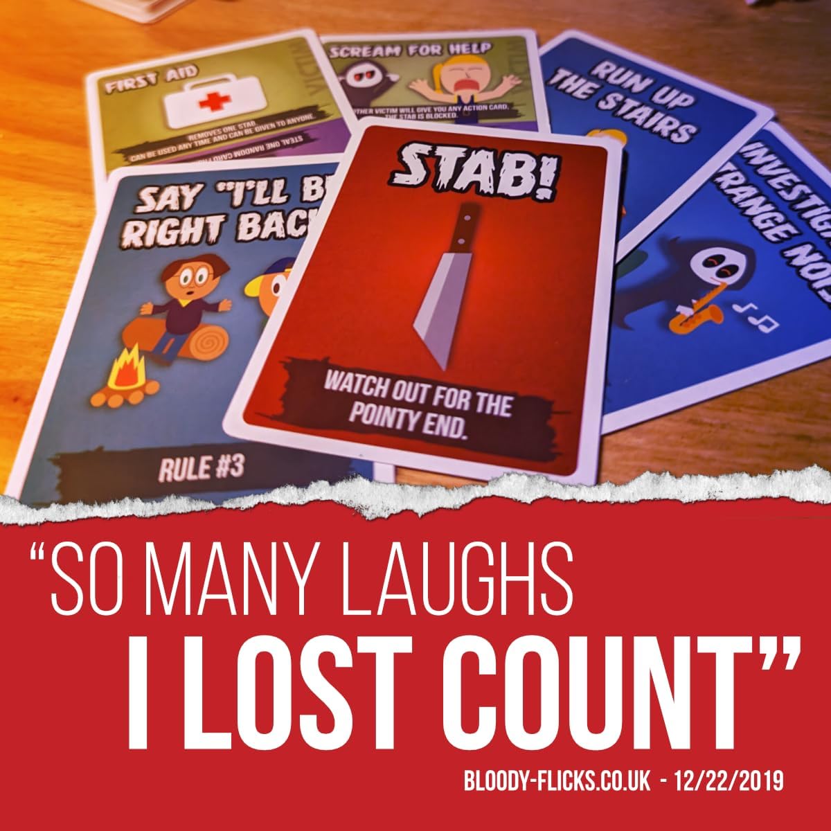 Rookie Mage Games Dont Get Stabbed!: The Party Game Where You Get to Kill Your Family and Friends (for Pretend). Exciting Adult Card Game for Horror Movie Fans! Rookie Mage Games Dont Get Stabbed!: The Party Game Where You Get to Kill Your Family and Friends (for Pretend). Exciting Adult Card Game for Horror Movie Fans!