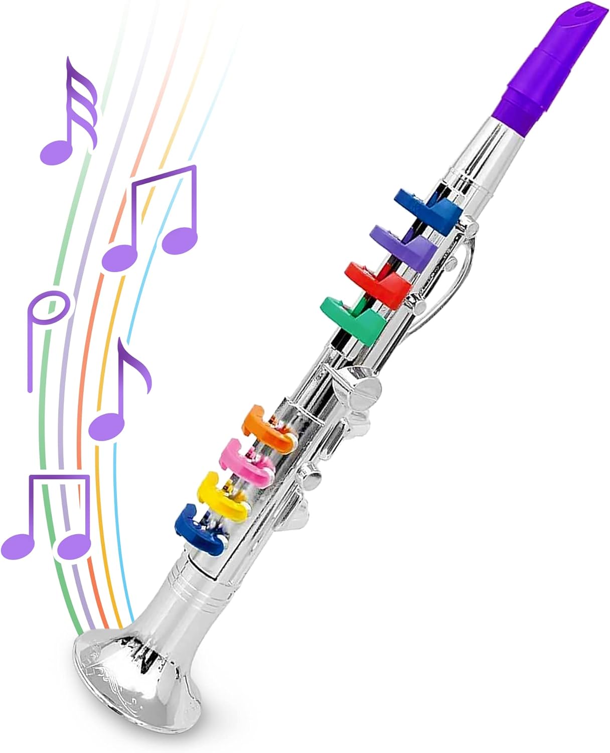 Set of 3 Kids Musical Instruments Toy Clarinet, Toy Saxophone and Toy Trumpet, 3 Wind and Brass Musical Instruments Combo with Over 10 Color Keys Coded Teaching Songs for Toddlers Set of 3 Kids Musical Instruments Toy Clarinet, Toy Saxophone and Toy Trumpet, 3 Wind and Brass Musical Instruments Combo with Over 10 Color Keys Coded Teaching Songs for Toddlers