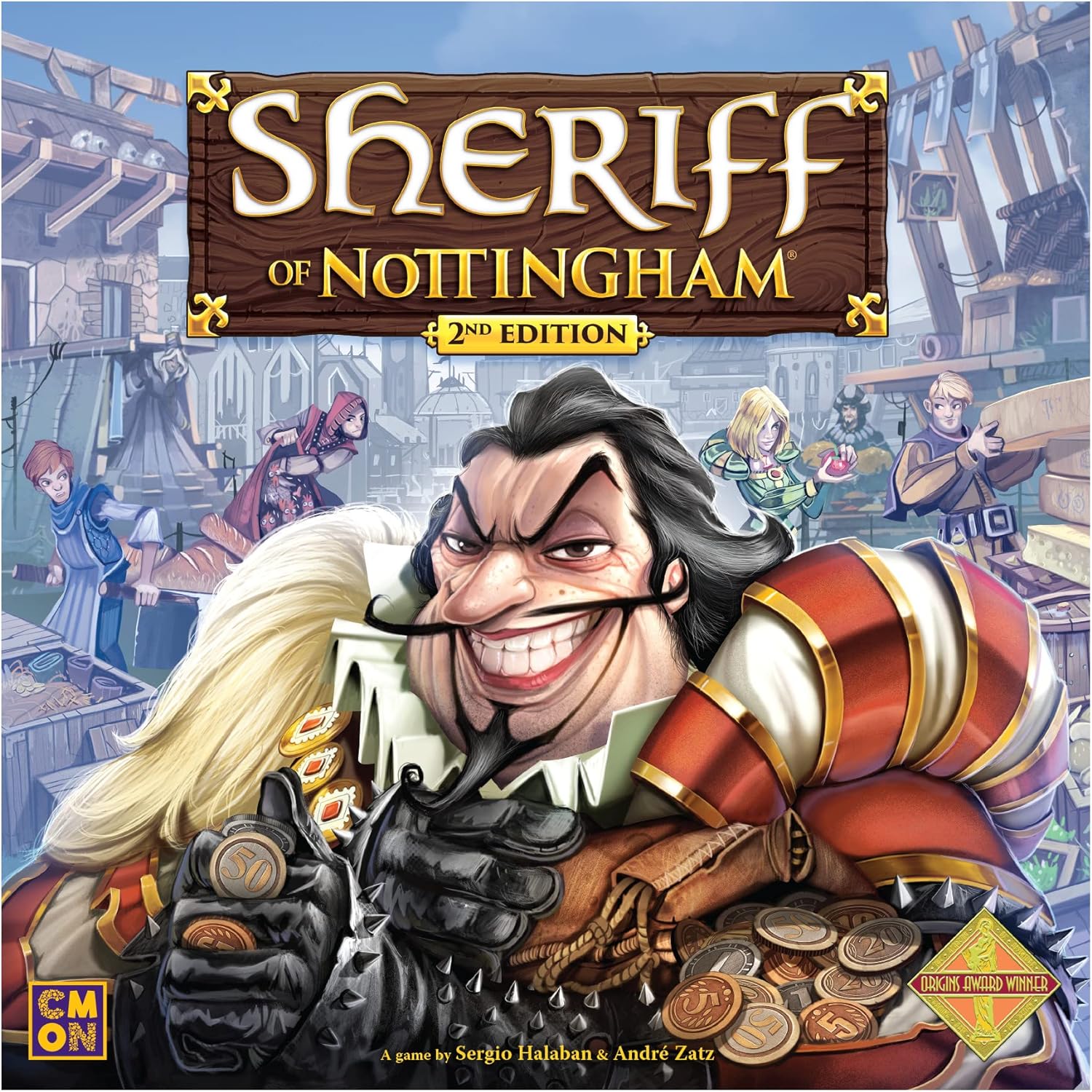 Sheriff of Nottingham 2nd Edition Board Game | Strategy Game | Medieval Bluffing Game | Card Drafting Game for Adults and Teens | Ages 14+ | 3-6 Players | Average Playtime 60 Minutes | Made by CMON Sheriff of Nottingham 2nd Edition Board Game | Strategy Game | Medieval Bluffing Game | Card Drafting Game for Adults and Teens | Ages 14+ | 3-6 Players | Average Playtime 60 Minutes | Made by CMON