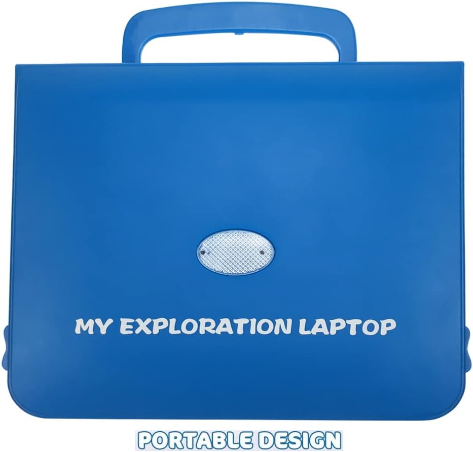 Tech Kidz My Exploration Toy Laptop Educational Learning Computer, 80 Challenging Learning Games and Activities, LCD Screen, Keyboard and Mouse Included (Blue), Ages 5+