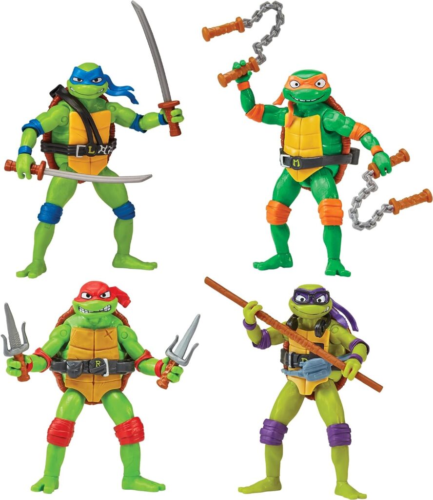 Teenage Mutant Ninja Turtles: Mutant Mayhem Basic Figure Turtle 4-Pack Bundle by Playmates Toys Teenage Mutant Ninja Turtles: Mutant Mayhem Basic Figure Turtle 4-Pack Bundle by Playmates Toys