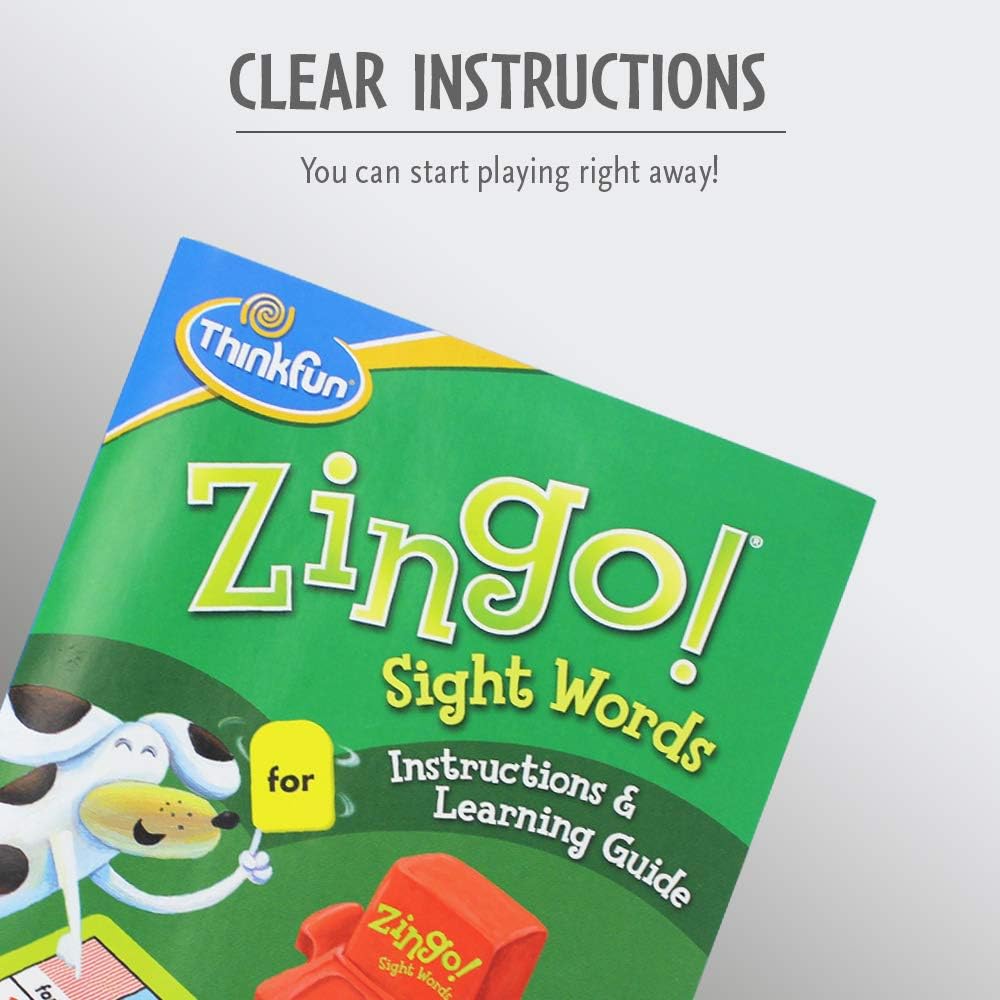 ThinkFun Zingo Sight Words Award Winning Early Reading Game for Pre-K to 2nd Grade - Toy of the Year Finalist, A Fun and Educational Game Developed by Educators for Boys and Girls, Multicolor : Toys Games ThinkFun Zingo Sight Words Award Winning Early Reading Game for Pre-K to 2nd Grade - Toy of the Year Finalist, A Fun and Educational Game Developed by Educators for Boys and Girls, Multicolor : Toys Games