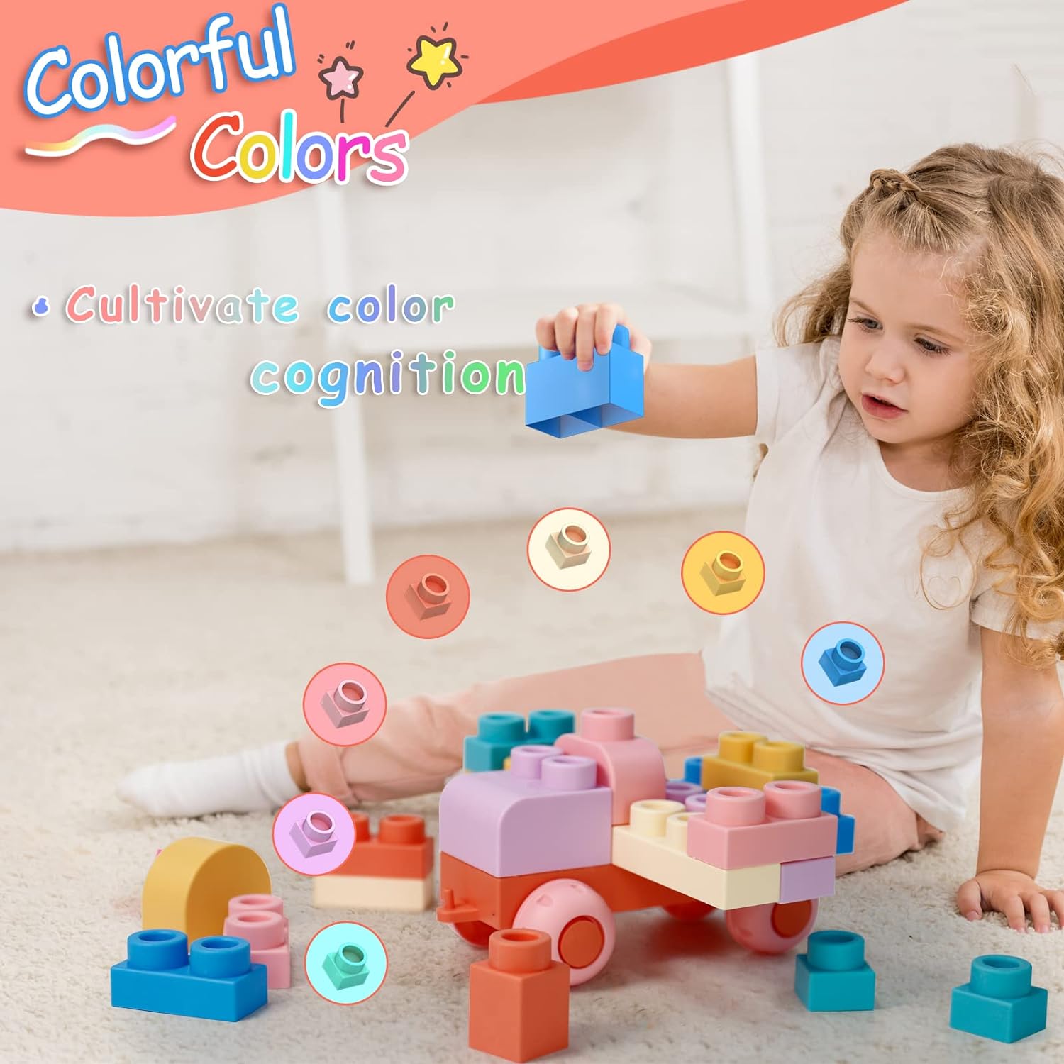 Top STEM Soft Building Block Sets for Kids Aged 18 months to 6 years old, preschool.Large Construction Block Toys for Toddler to Improve Imagination、Creativity、Hands-on Ability : Toys Games