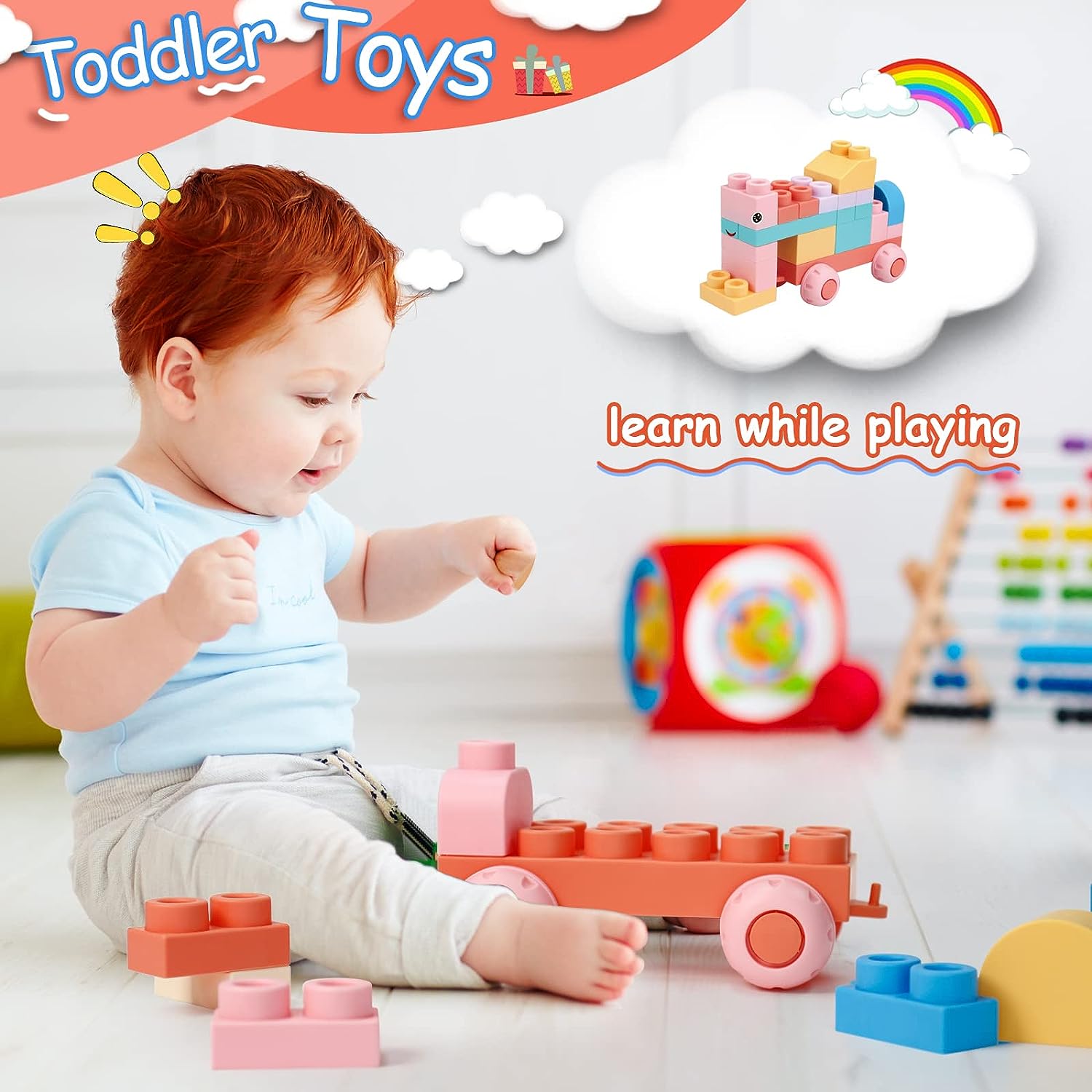 Top STEM Soft Building Block Sets for Kids Aged 18 months to 6 years old, preschool.Large Construction Block Toys for Toddler to Improve Imagination、Creativity、Hands-on Ability : Toys Games