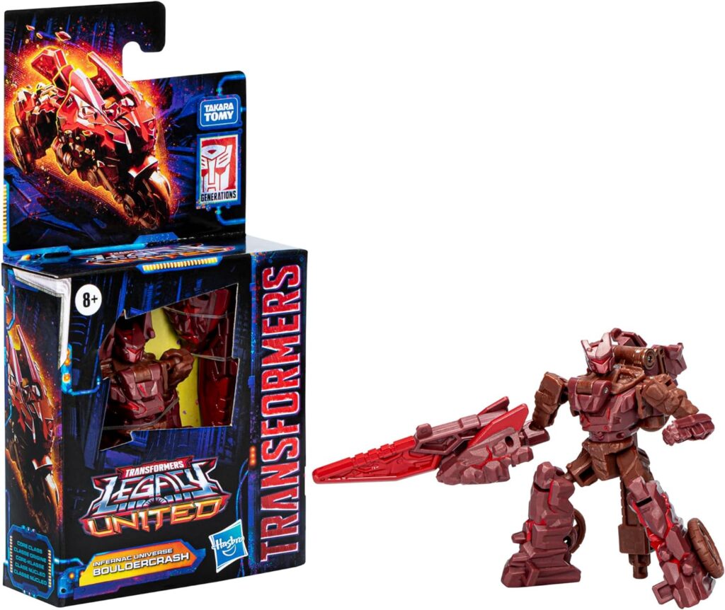 Transformers Legacy United Core Class Infernac Universe Bouldercrash, 3.5-Inch Converting Action Figure, 8+