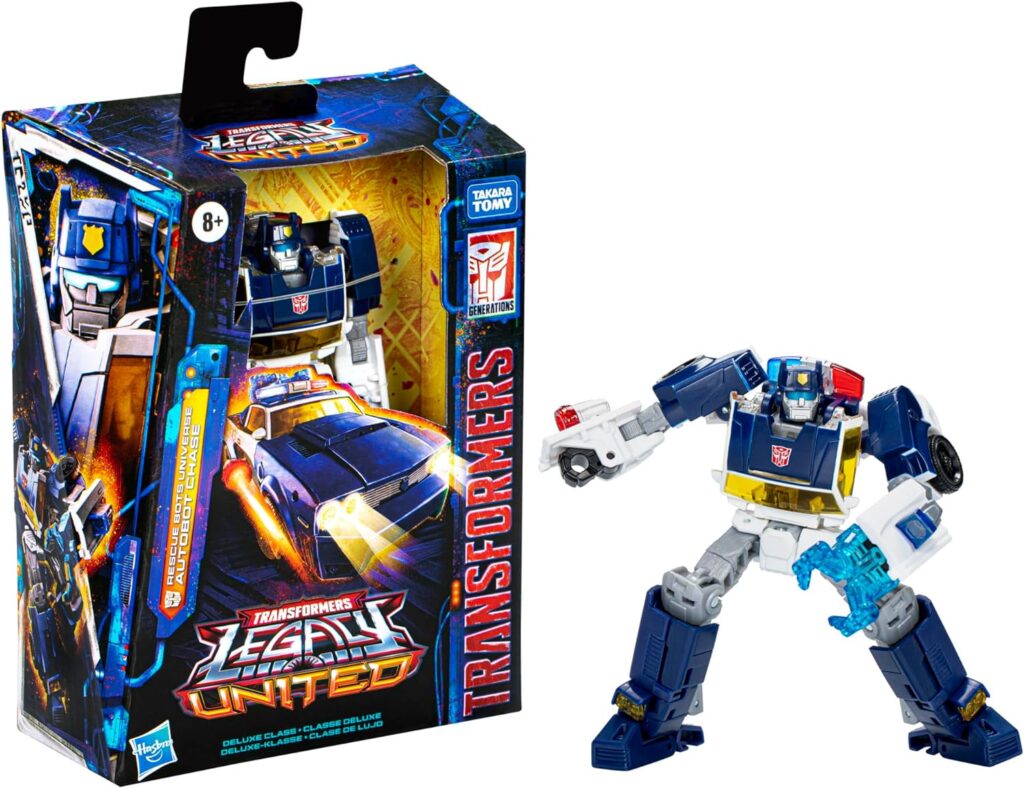 Transformers Legacy United Deluxe Class Rescue Bots Universe Autobot Chase, 5.5-inch Converting Action Figure, 8+