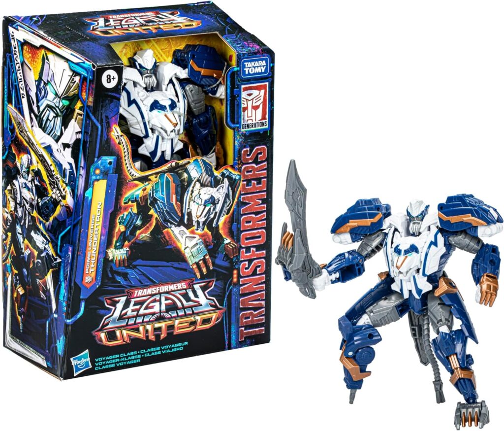 Transformers Legacy United Voyager Class Prime Universe Thundertron, 7-Inch Converting Action Figure, 8+