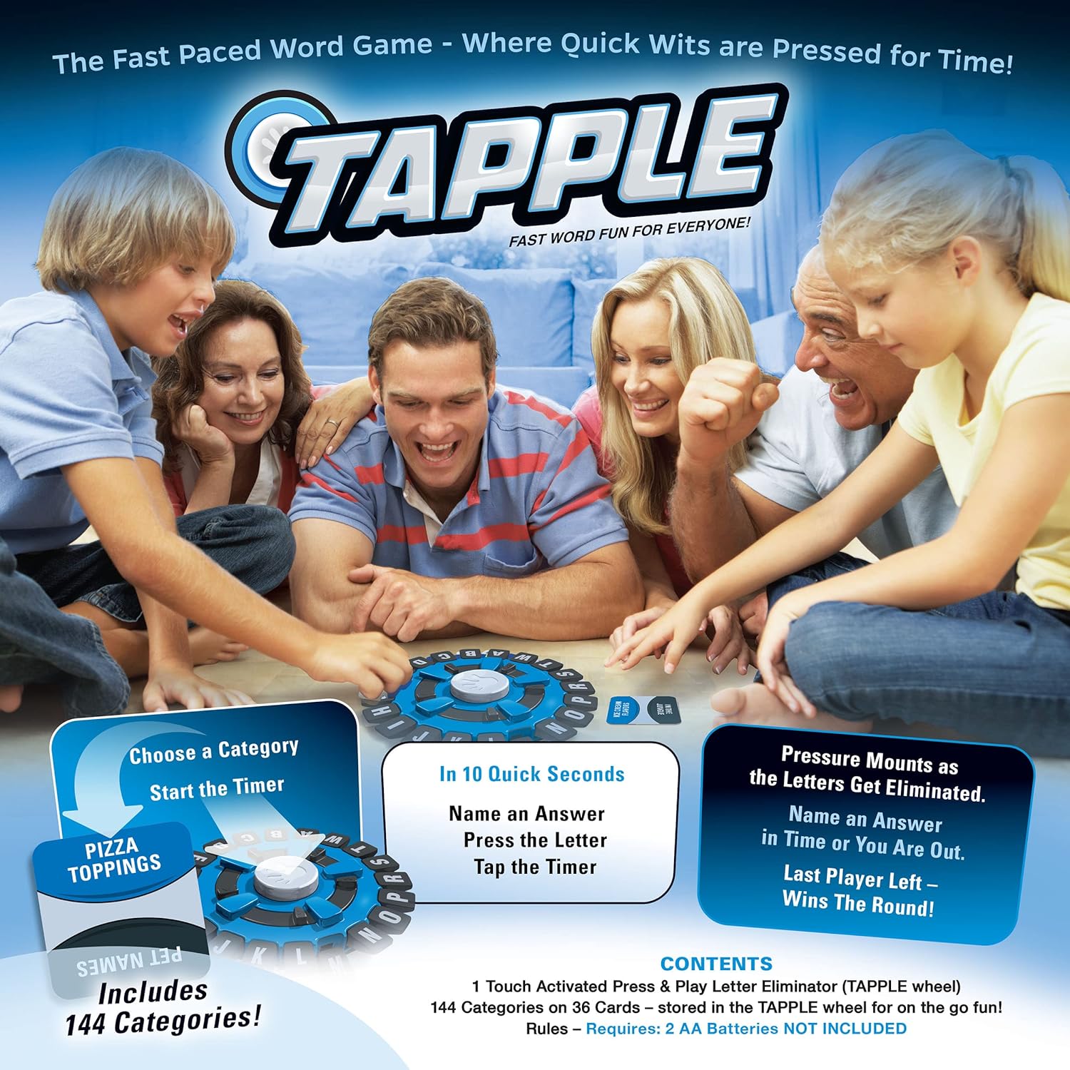 USAOPOLY TAPPLE® Word Game | Fast-Paced Family Board Game | Choose a Category Race Against The Timer to be The Last Player | Learning Game Great for All Ages USAOPOLY TAPPLE® Word Game | Fast-Paced Family Board Game | Choose a Category Race Against The Timer to be The Last Player | Learning Game Great for All Ages