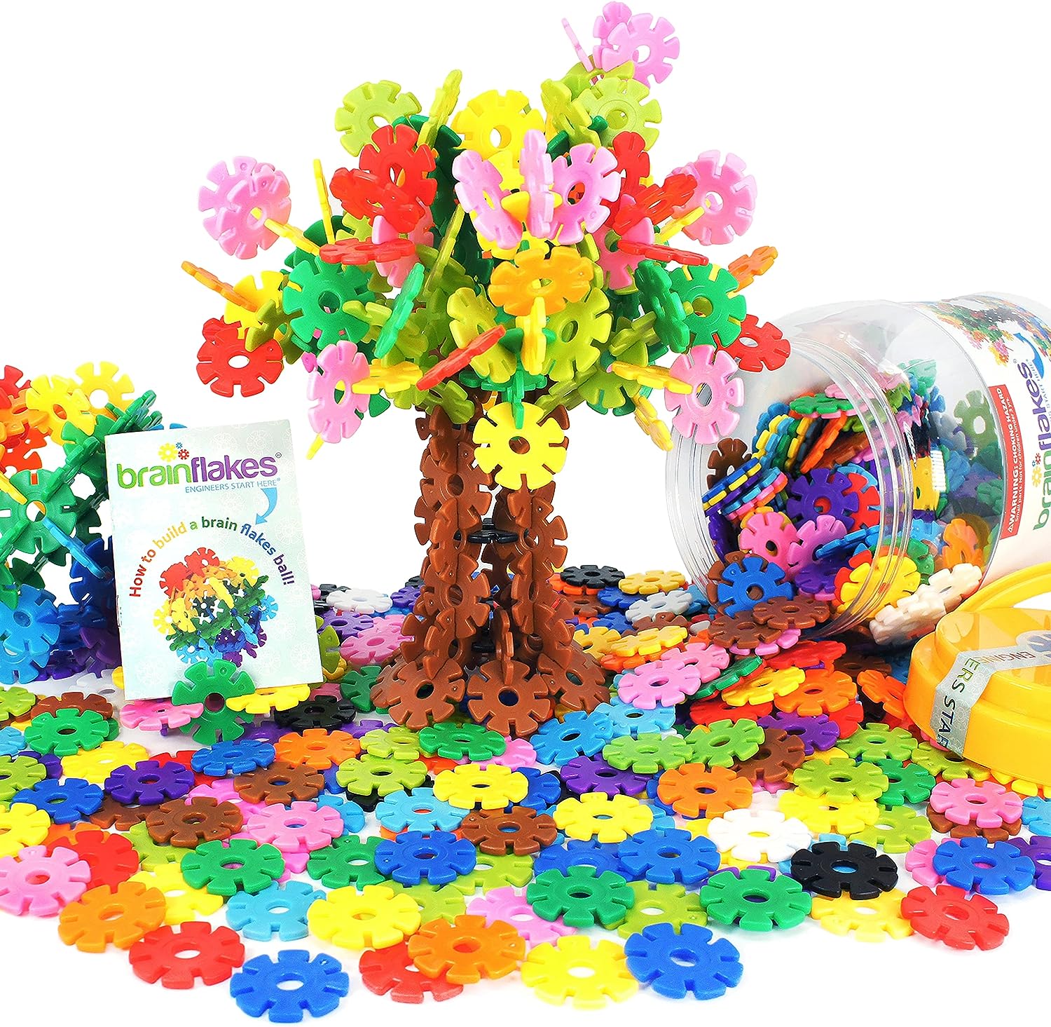 VIAHART Brain Flakes 500 Piece Interlocking Plastic Disc Set - A Creative and Educational Alternative to Building Blocks - Tested for Childrens Safety - A Great Stem Toy for Both Boys and Girls : Toys Games