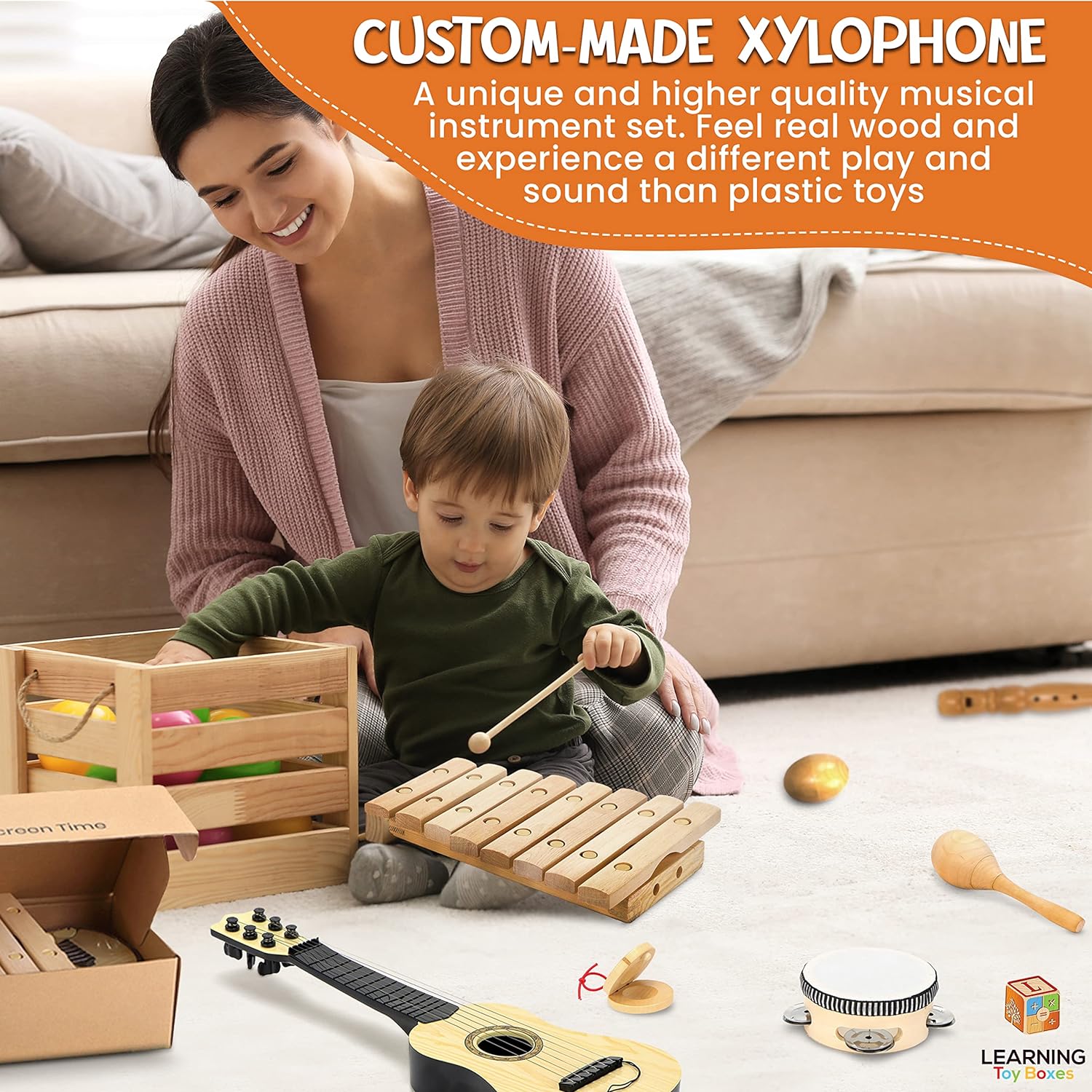 Wooden Musical Instruments for Kids Band Class Preschool School Learning Kids Musical Toys for Toddlers 1-3 Grade Toddler Music Set Maracas Guitar Xylophone Tambourine Chime Castanet Shaker Egg Flute : Toys Games Wooden Musical Instruments for Kids Band Class Preschool School Learning Kids Musical Toys for Toddlers 1-3 Grade Toddler Music Set Maracas Guitar Xylophone Tambourine Chime Castanet Shaker Egg Flute : Toys Games