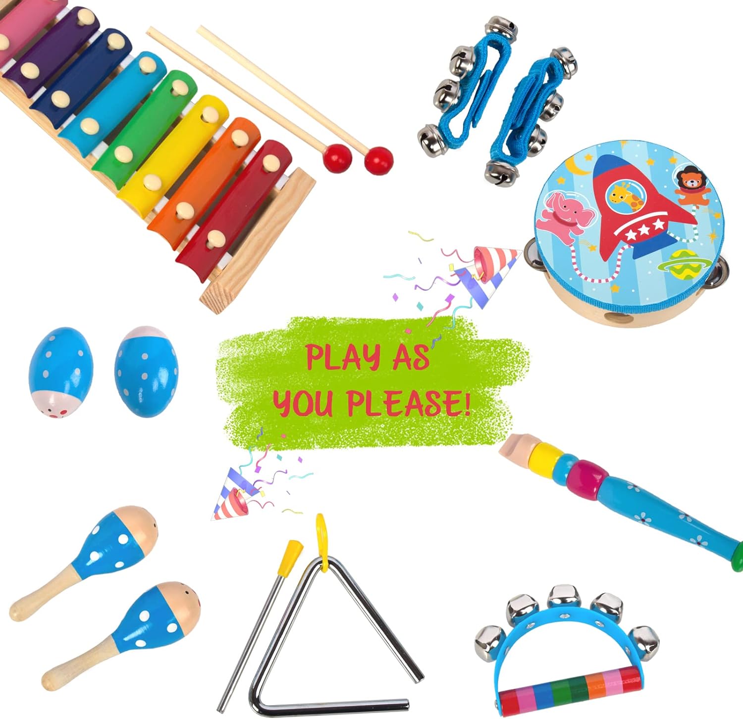 Wooden Musical Instruments Set for Toddlers 1-3, Natural Wood Percussion Instruments Xylophone Gift Set for Girls Boys Kids ,Preschool Educational Musical Toys with Storage Bag (Log Color) Wooden Musical Instruments Set for Toddlers 1-3, Natural Wood Percussion Instruments Xylophone Gift Set for Girls Boys Kids ,Preschool Educational Musical Toys with Storage Bag (Log Color)
