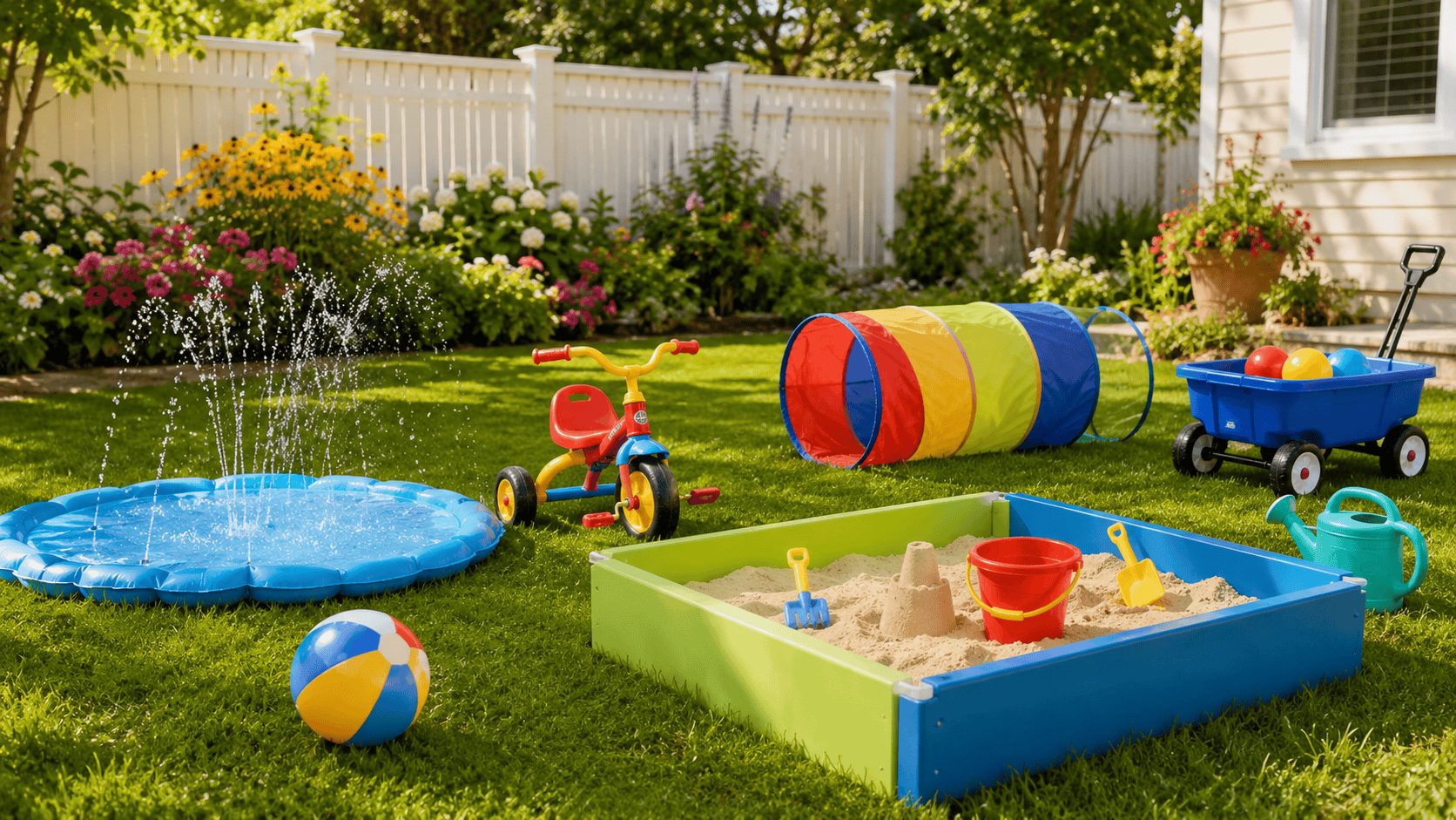 Best Step2 Outdoor Toys article hero image showing generic outdoor toys in a sunny backyard